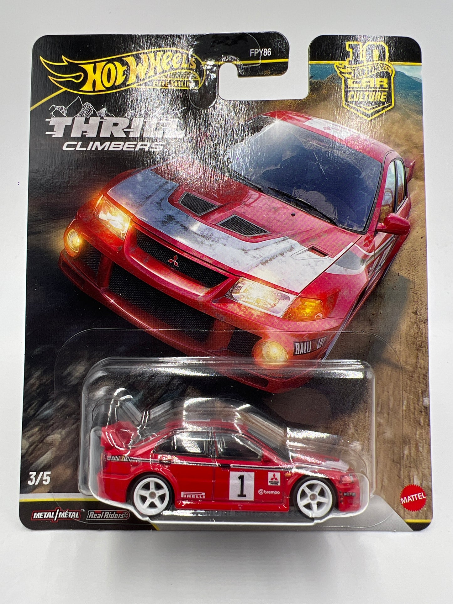 2026 Hot Wheels Premium Thrill Climbers #3 Mitsubishi Lancer Evolution VI Red 257C