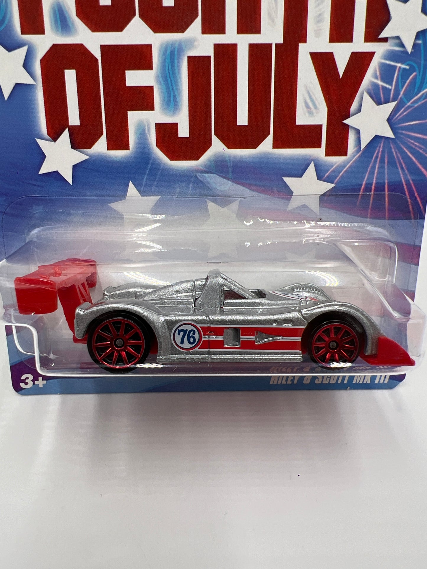 2008 Hot Wheels Fourth Of July Riley & Scott MK III Silver 155F
