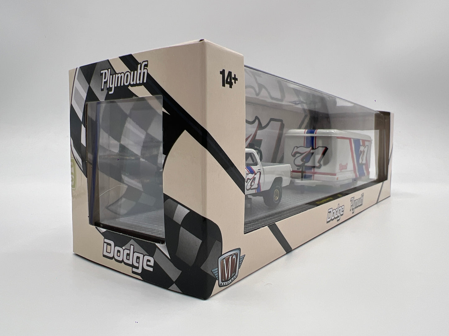 2025 M2 Machines Auto Haulers 1974 Dodge W200 Power Wagon & 1971 Plymouth Hemi Cuda White R85