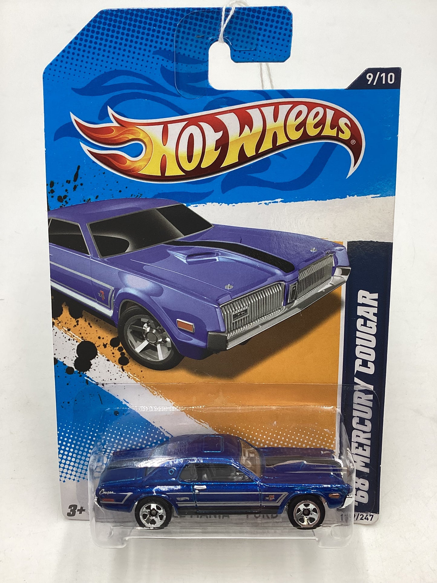 2012 Hot Wheels Muscle Mania Ford #119 68 Mercury Cougar Blue (5SP Wheels) 40D