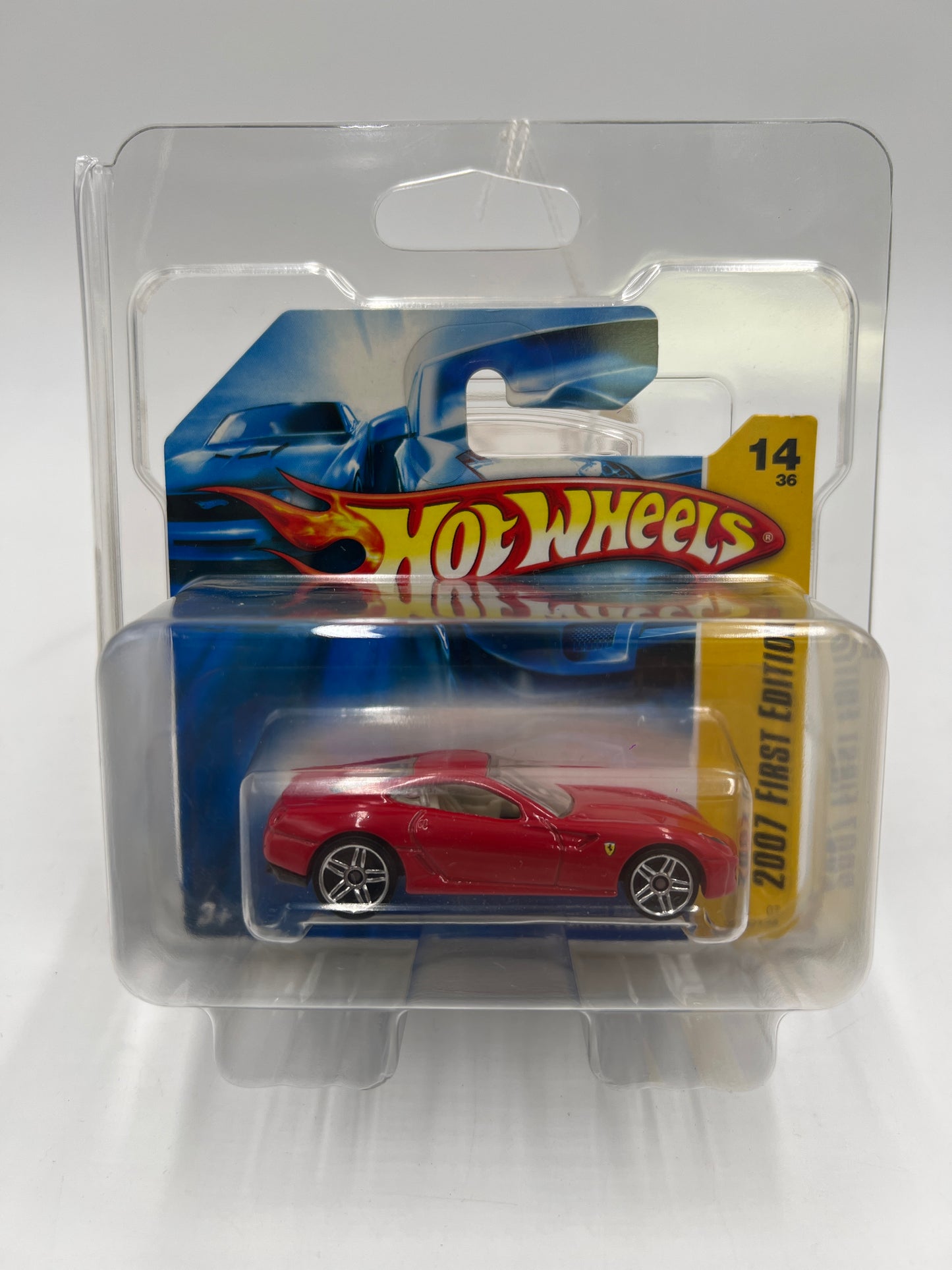 2007 Hot Wheels First Editions #014 Ferrari 599 GTB Red Short Card W/Protector