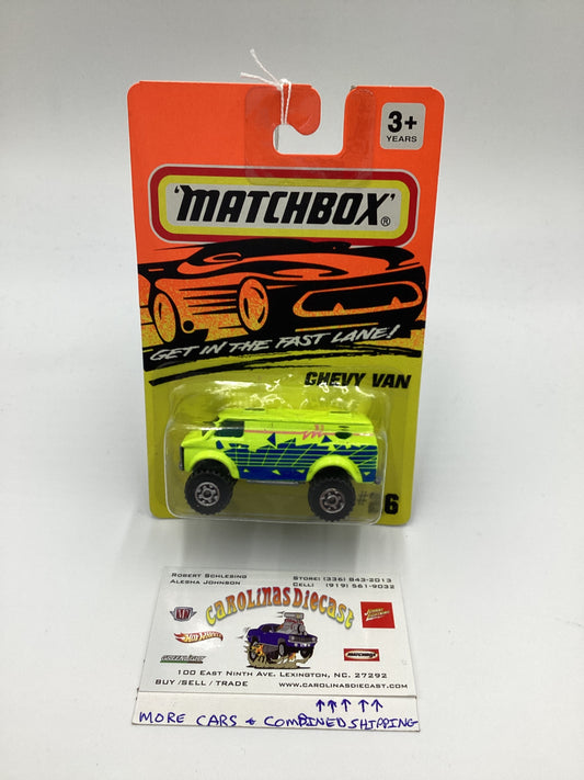 Matchbox Get In The Fast Lane #26 Chevy Van Neon Yellow 209E