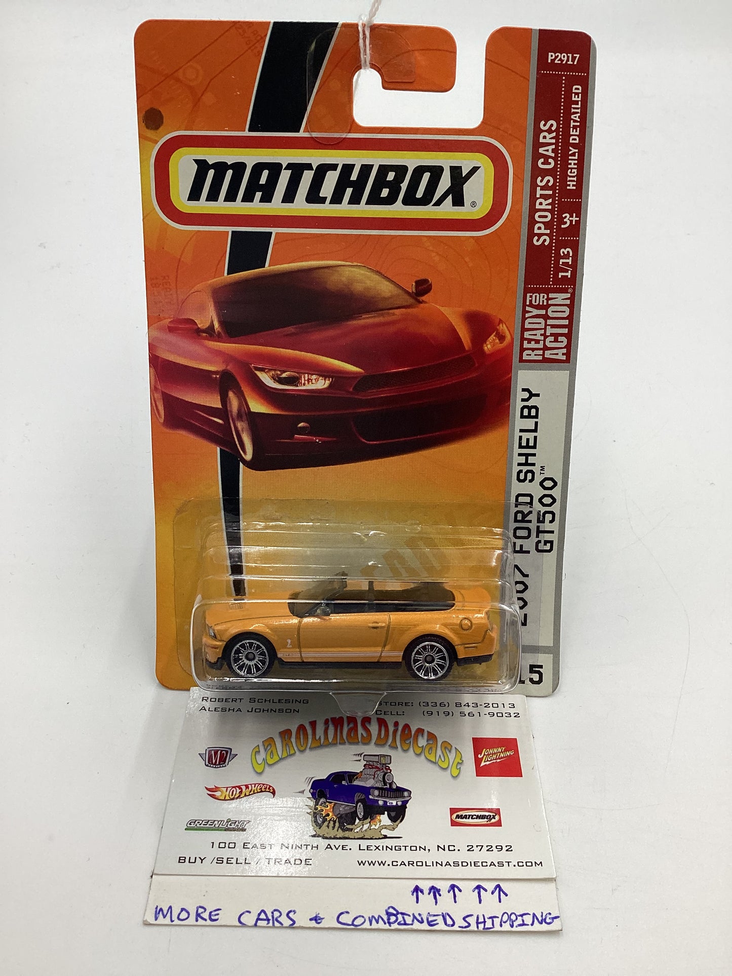 Matchbox Sports Cars #15 2007 Shelby GT500 Yellow 19D