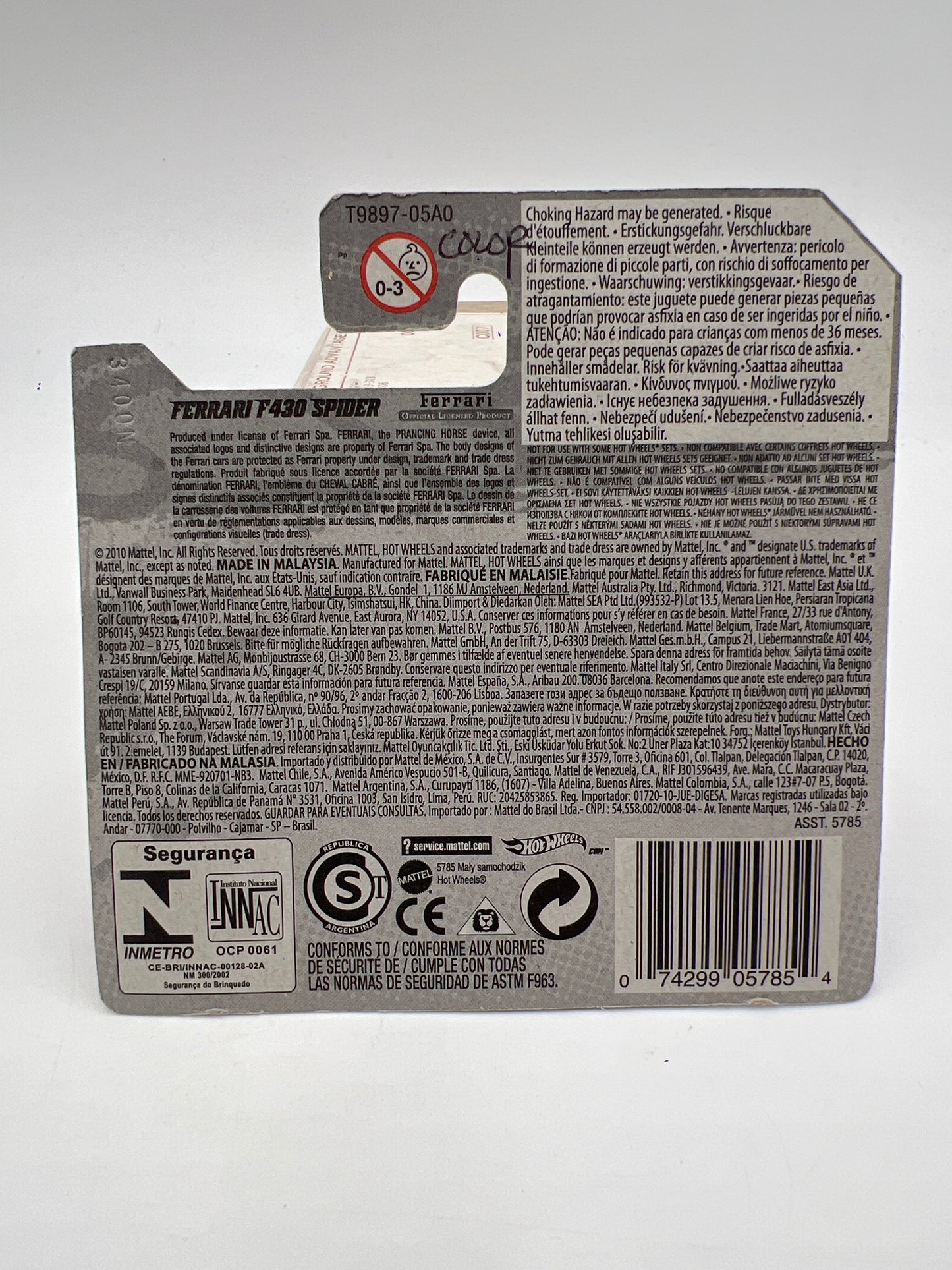 2011 Hot Wheels Thrill Racers Highway #190 Ferrari F430 Spider Red Short Card W/Protector SR