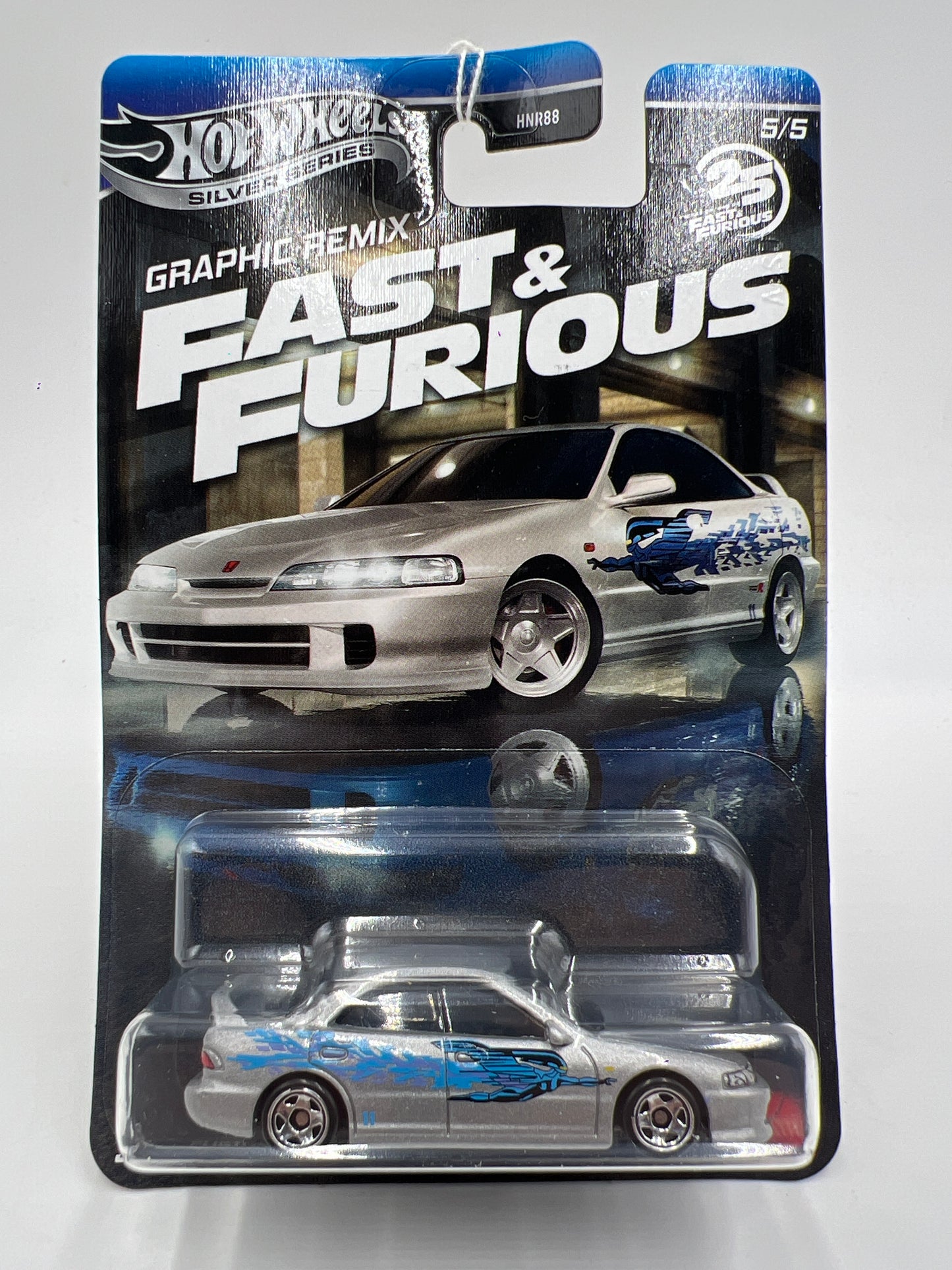 Hot Wheels Silver Series Fast & Furious Graphic Remix #5 Custom Acura Integra Sedan GSR Silver 71B