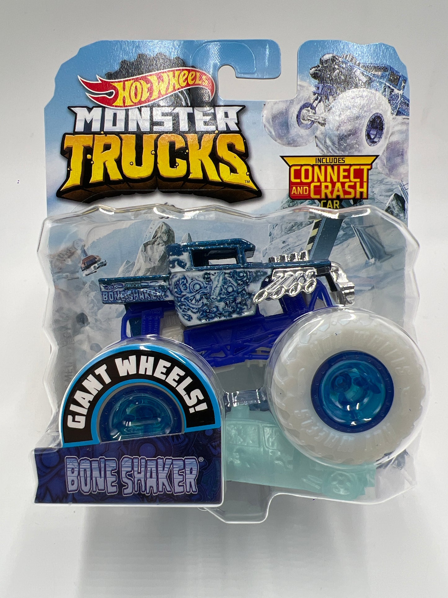 Hot Wheels Monster Trucks Blizzard Bashers Bone Shaker W/Protector