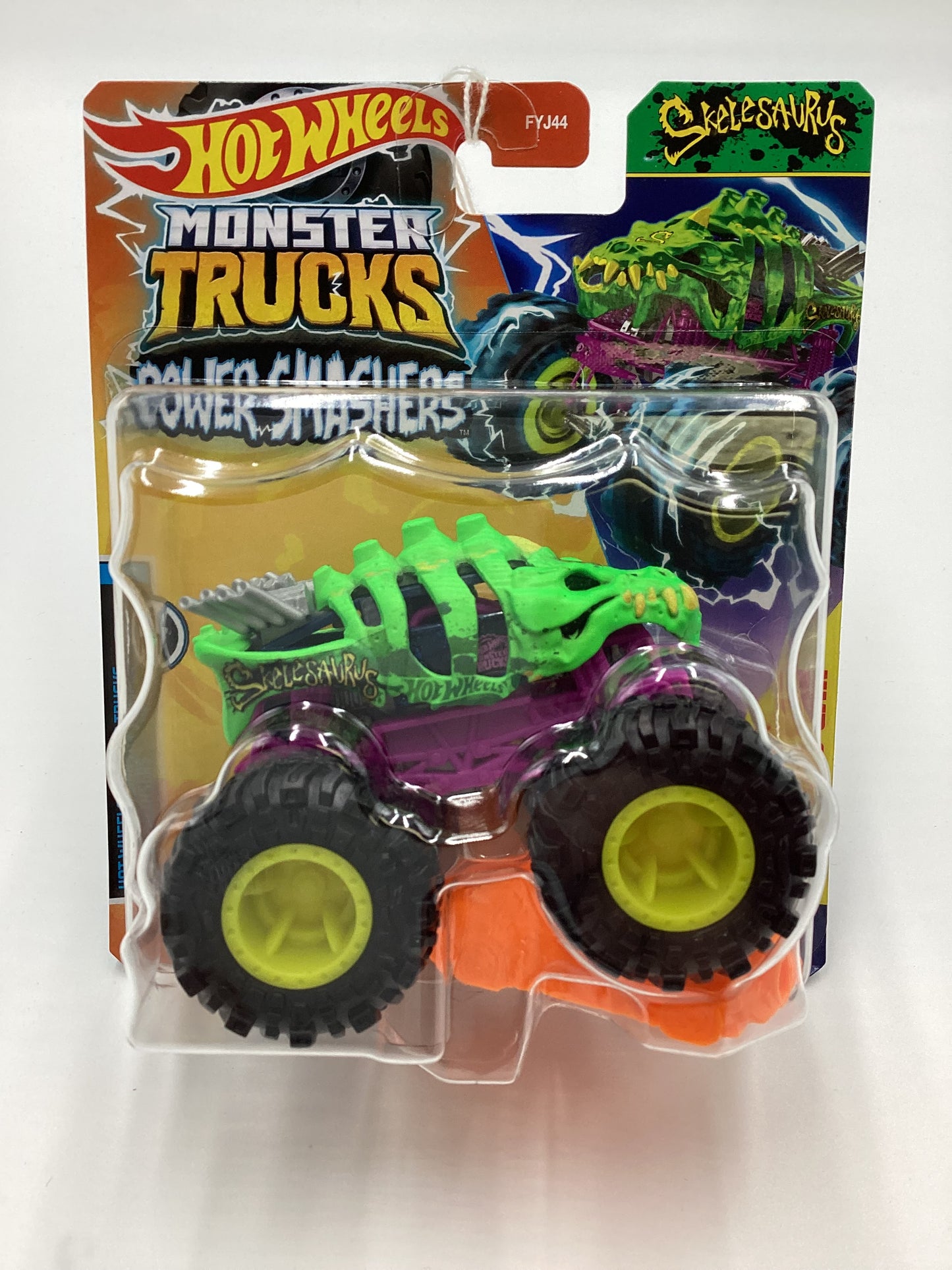 2024 Hot wheels Monster Trucks Power Smashers #1 Skelesaurus Green 133E