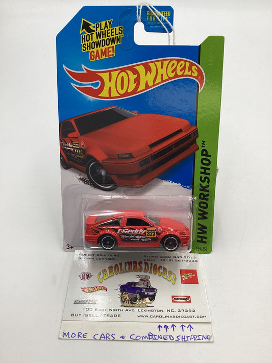 2015 Hot Wheels Workshop #239 Toyota AE-86 Corolla Red