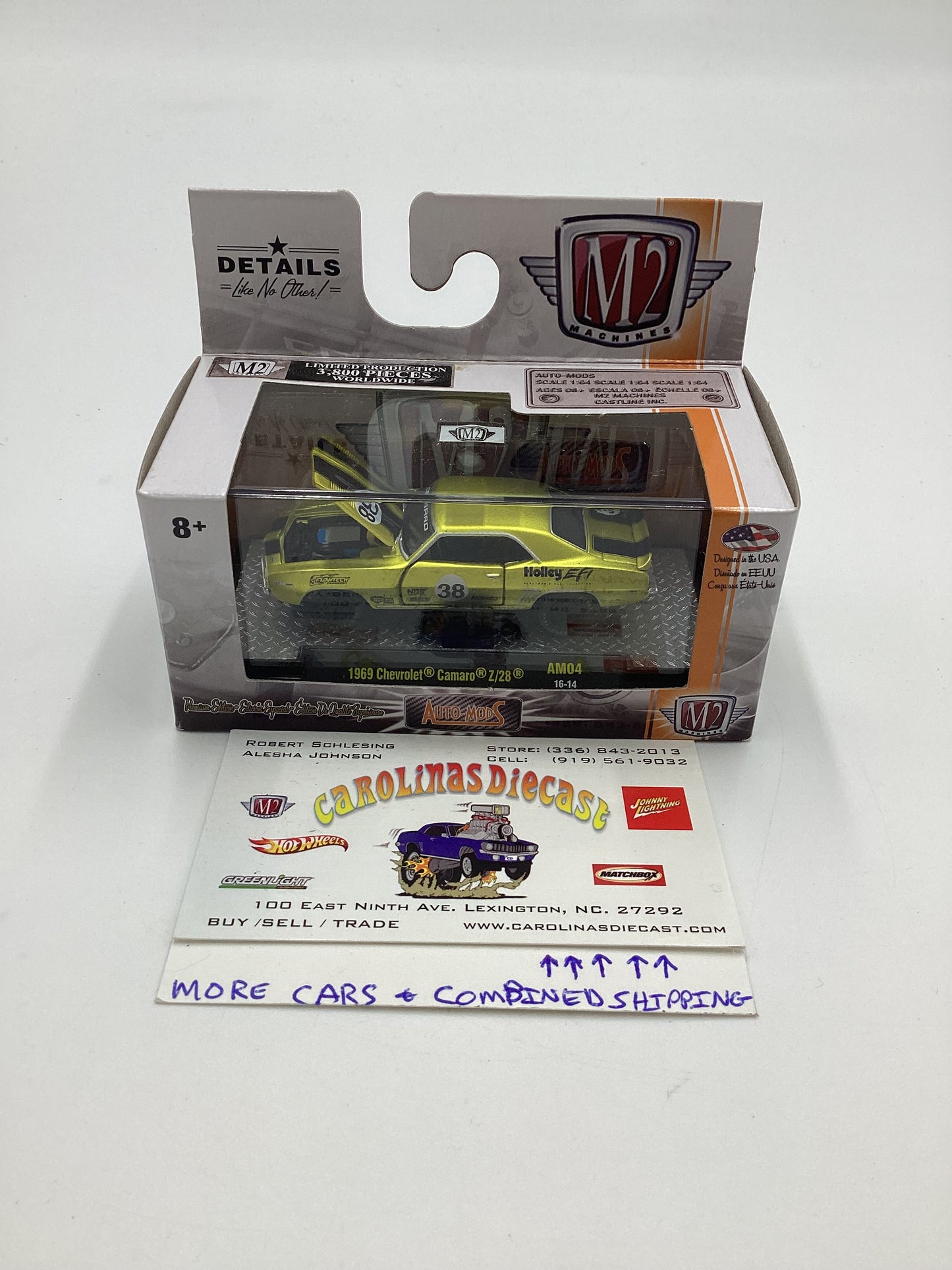 M2 MACHINES Auto Mods 1/3800 1969 Chevrolet Camaro Z/28 Gold AM04