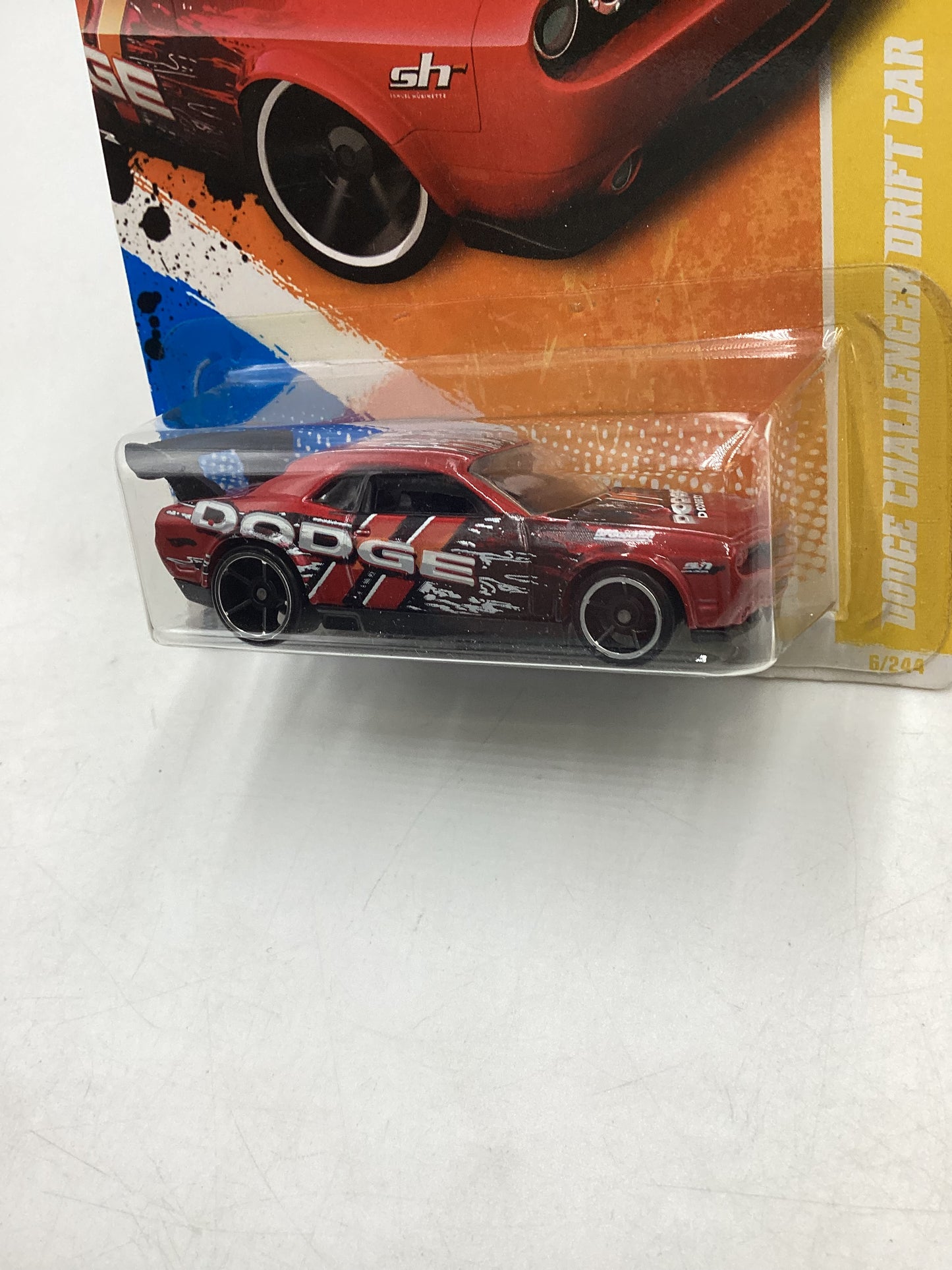 2011 Hot Wheels #6 Dodge Challenger Drift Car Red 42C