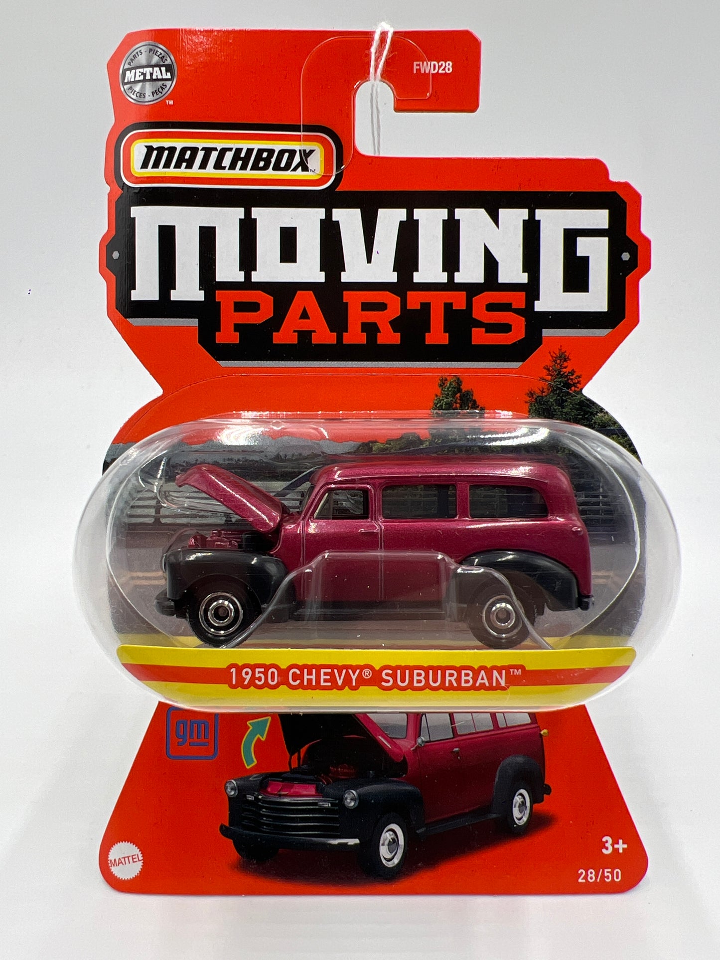 Matchbox Moving Parts #28 1950 Chevy Suburban Red 162F