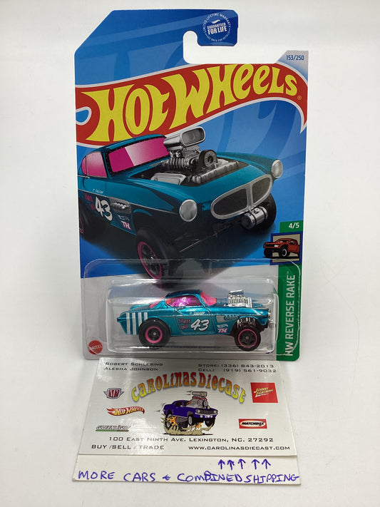 2024 Hot Wheels #153 Volvo P1800 Gasser Blue Super Treasure Hunt W/Protector