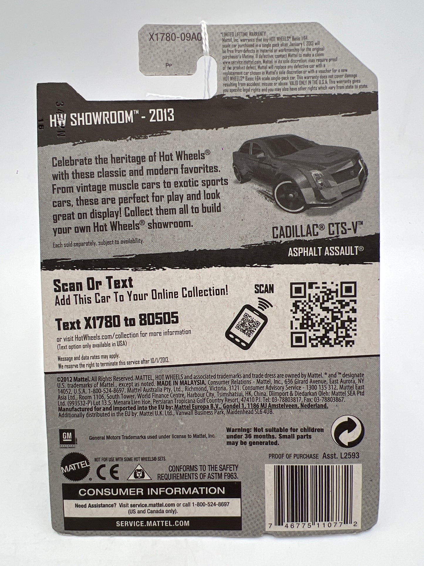 2013 Hot Wheels Showroom #152 Cadillac CTS-V Red 56E