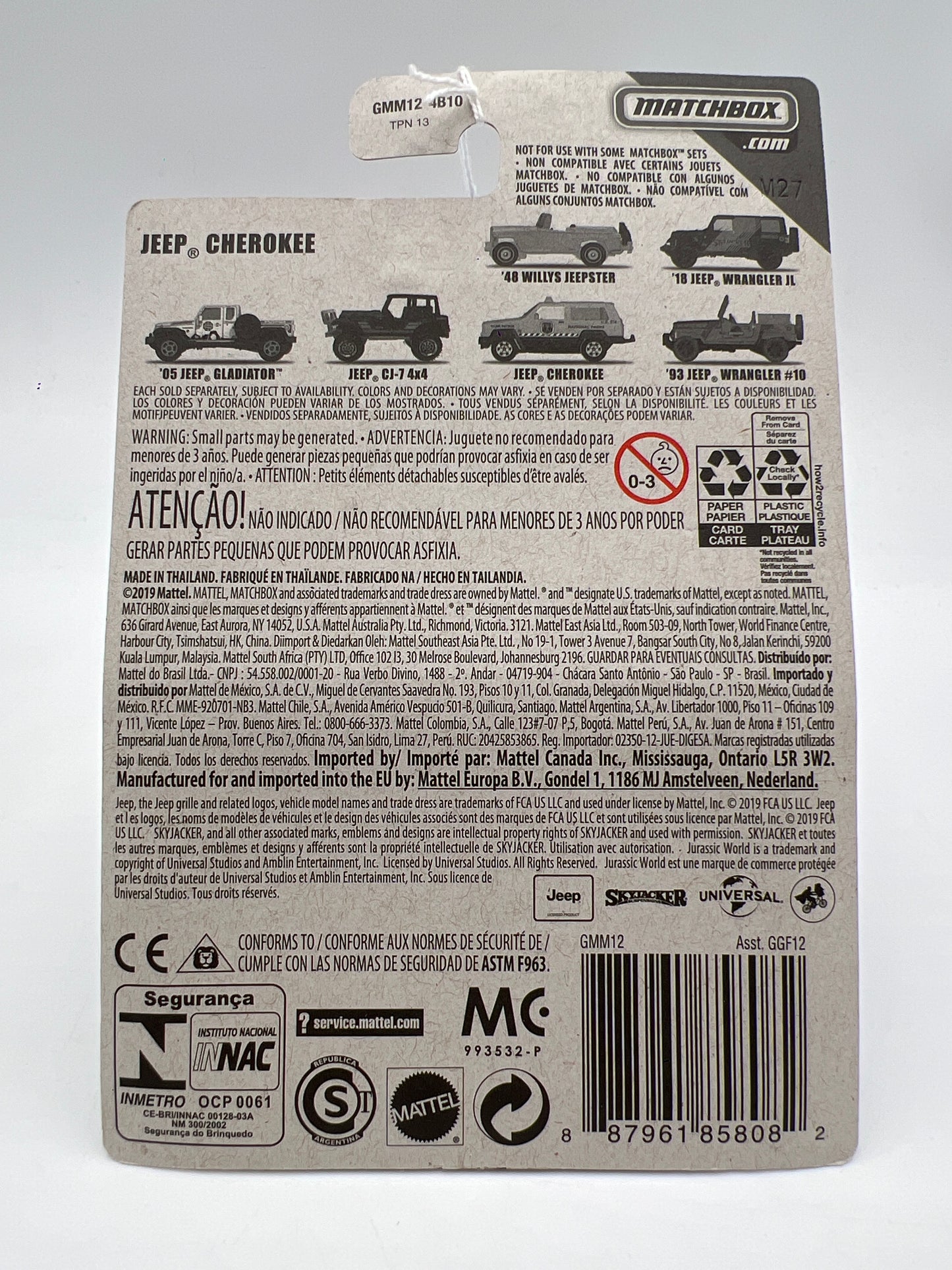 Matchbox Jeep Series Jeep Cherokee National Parks Park Patrol Green