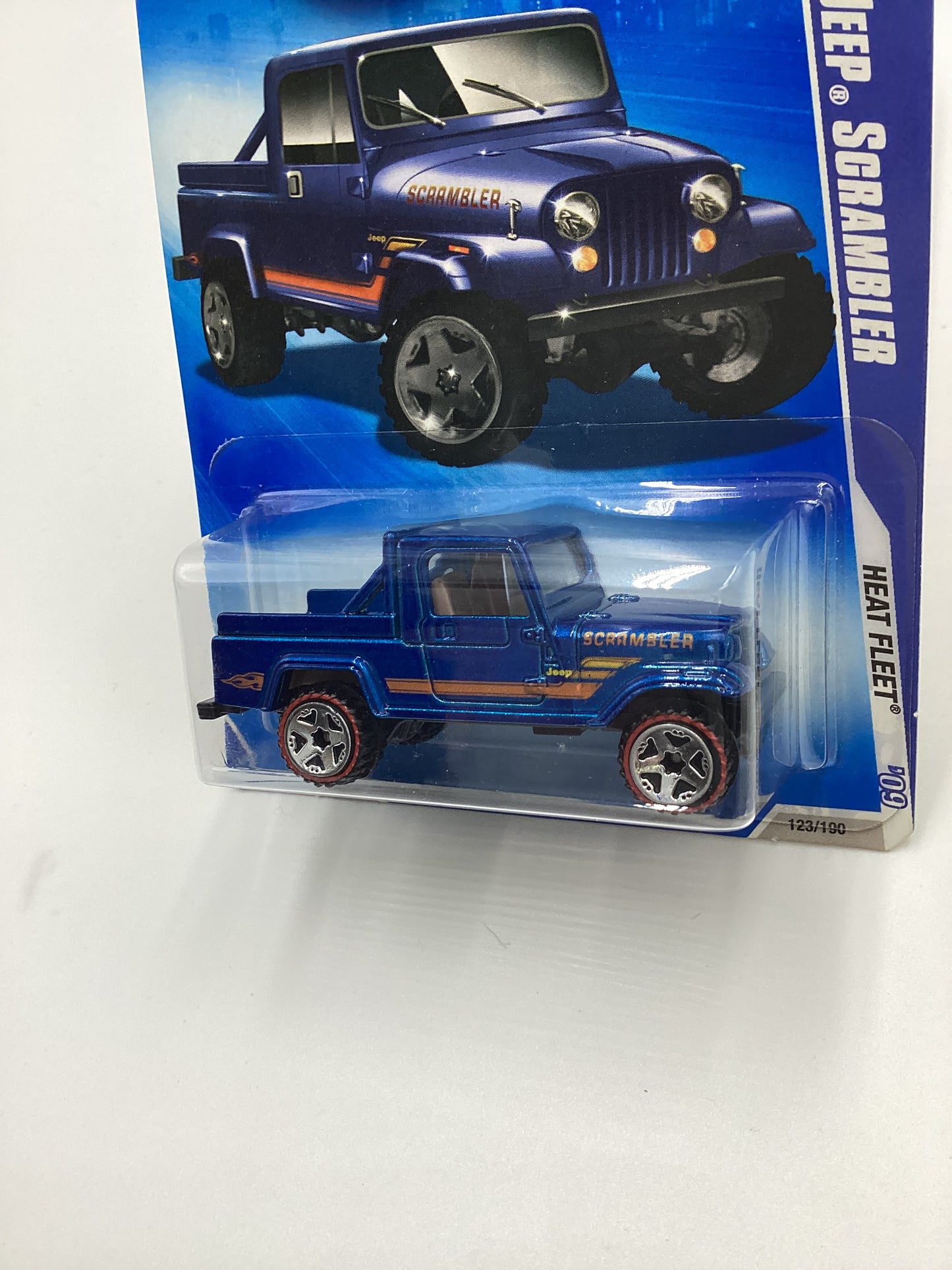 2009 Hot Wheels #123 Jeep Scrambler Blue Redline Tires Walmart Exclusive 237F