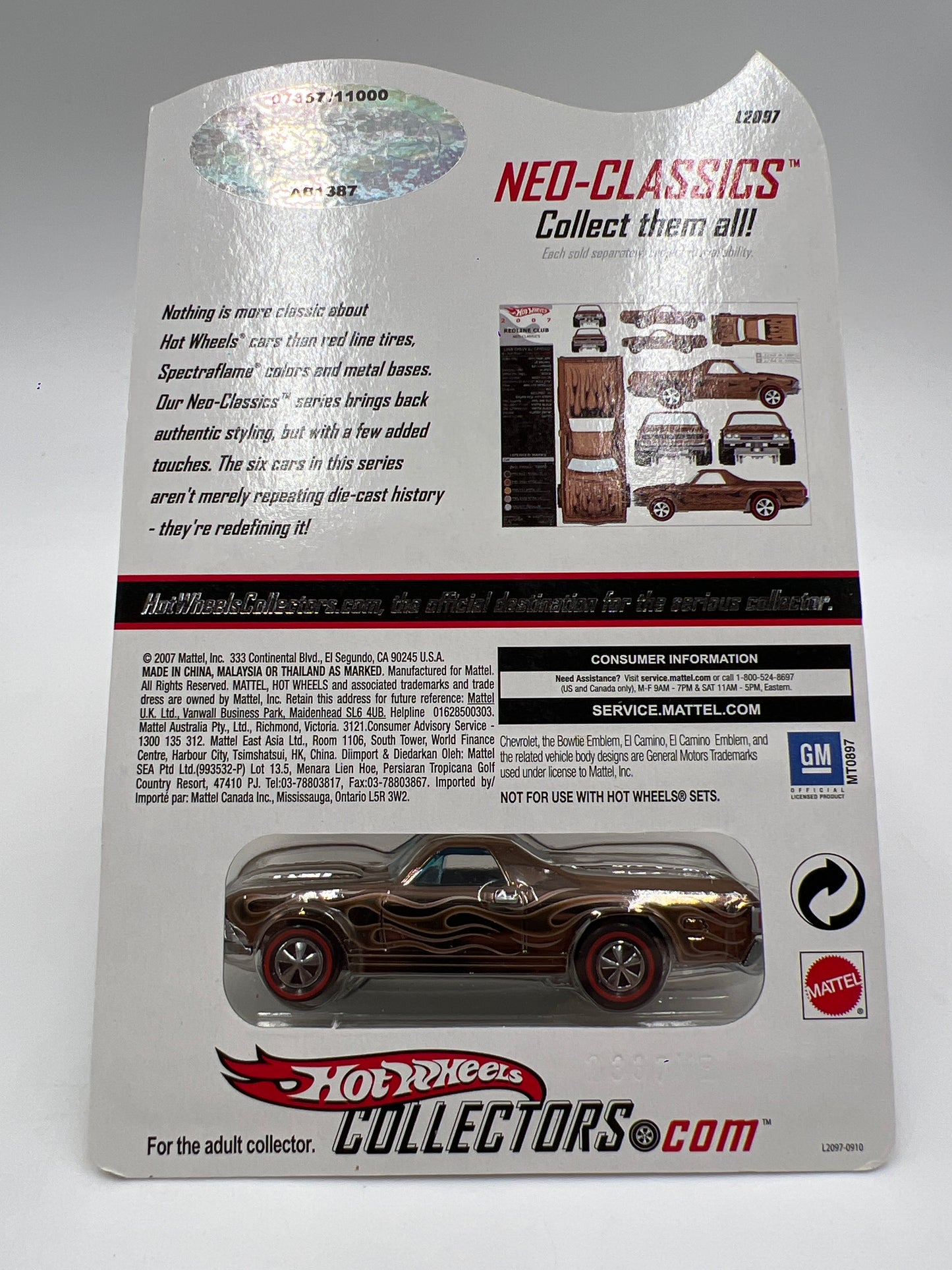2007 Hot Wheels RLC Neo-Classics Series 6 #5 68 Chevy El Camino 7357/11000 W/Protector