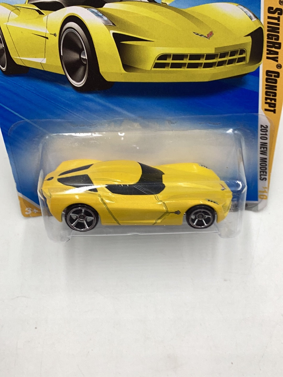 2010 Hot Wheels #19 09 Corvette stingray concept yellow 17A