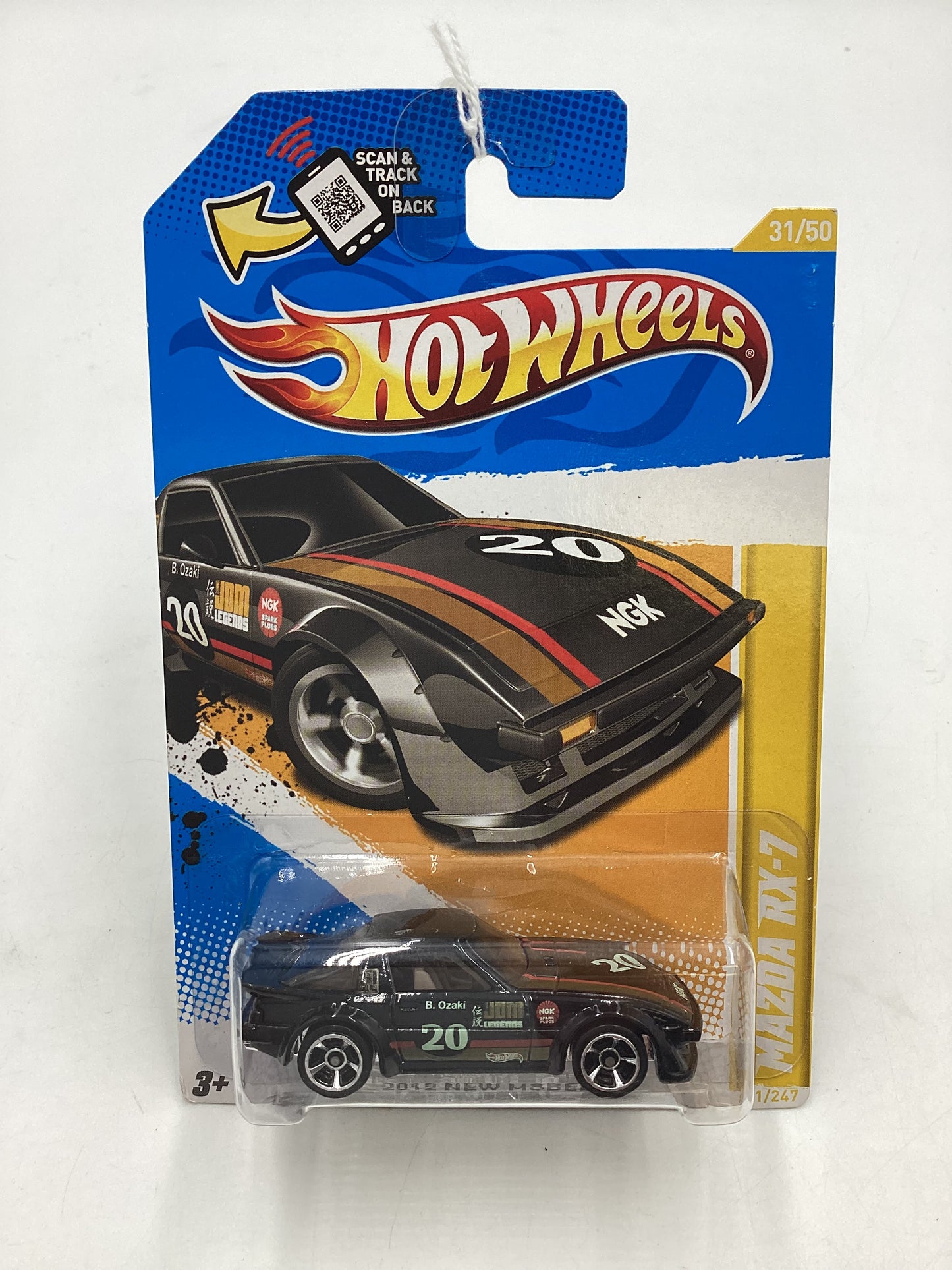 2012 Hot Wheels New Models #31 Mazda RX-7 Black 85D