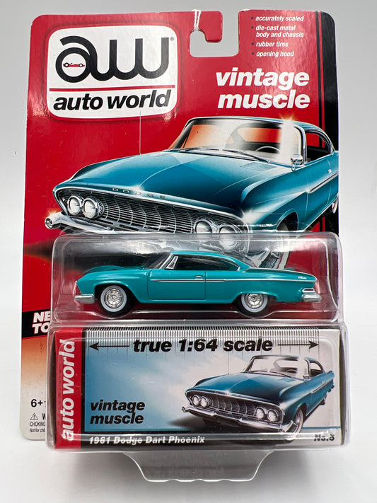 Auto World Vintage Muscle #5 1961 Dodge Dart Phoenix Light Blue
