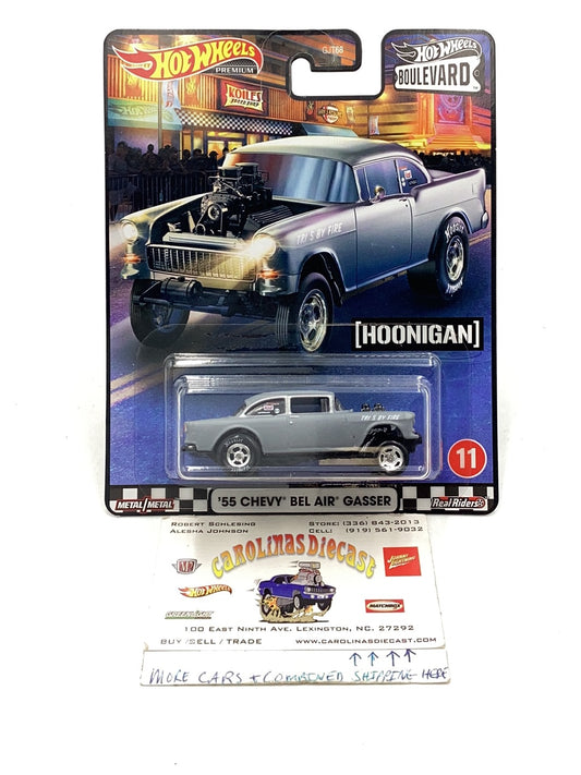 Hot Wheels Boulevard #11 55 Chevy Bel Air gasser Hoonigan Black grill/ bumper D3