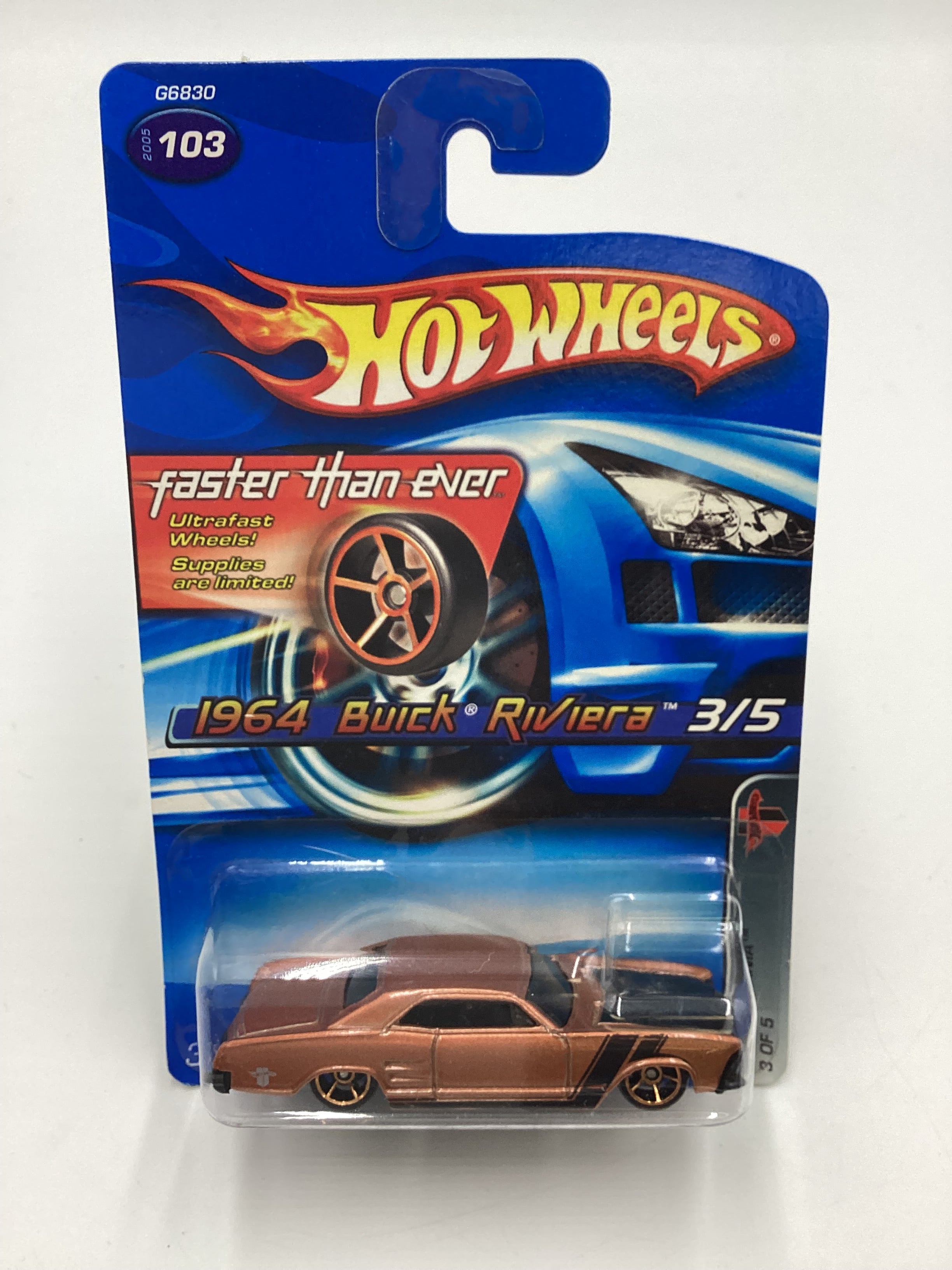 2005 Hot Wheels #103 1964 Buick Rivera Copper FTE faster than ever