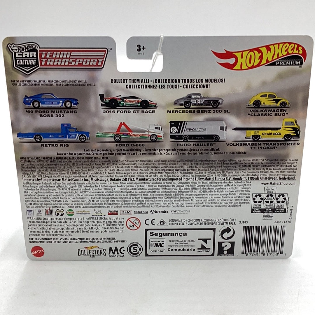 Hot wheels team transport #21 Mercedes Benz 300 SL euro hauler see