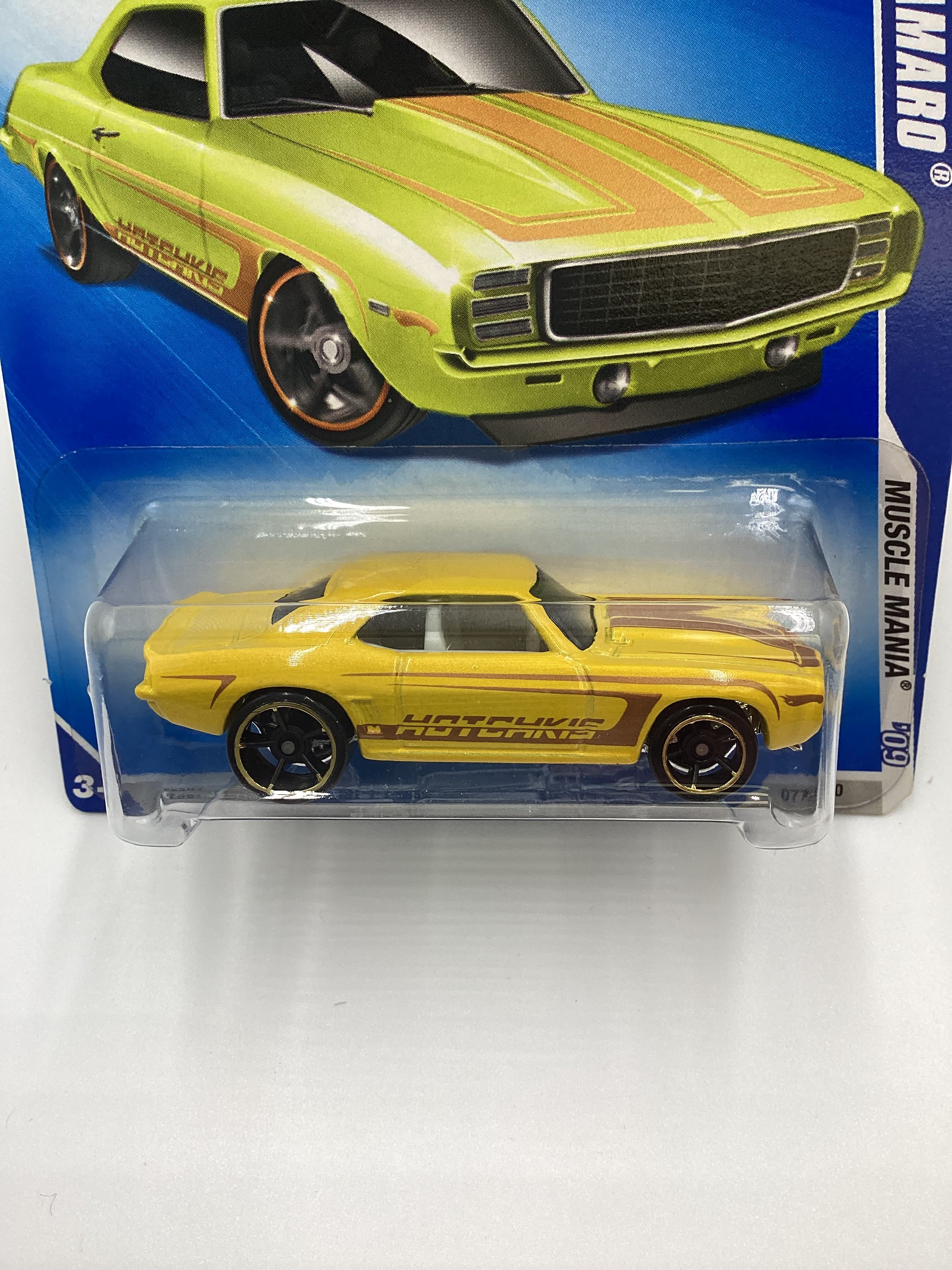 2009 Hot wheels #077 69 Camaro Yellow Hotchkiss Walmart Exclusive