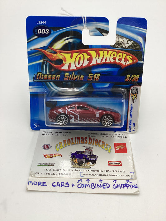 2006 Hot Wheels #003 Nissan Silvia S15 Red Short Card SR