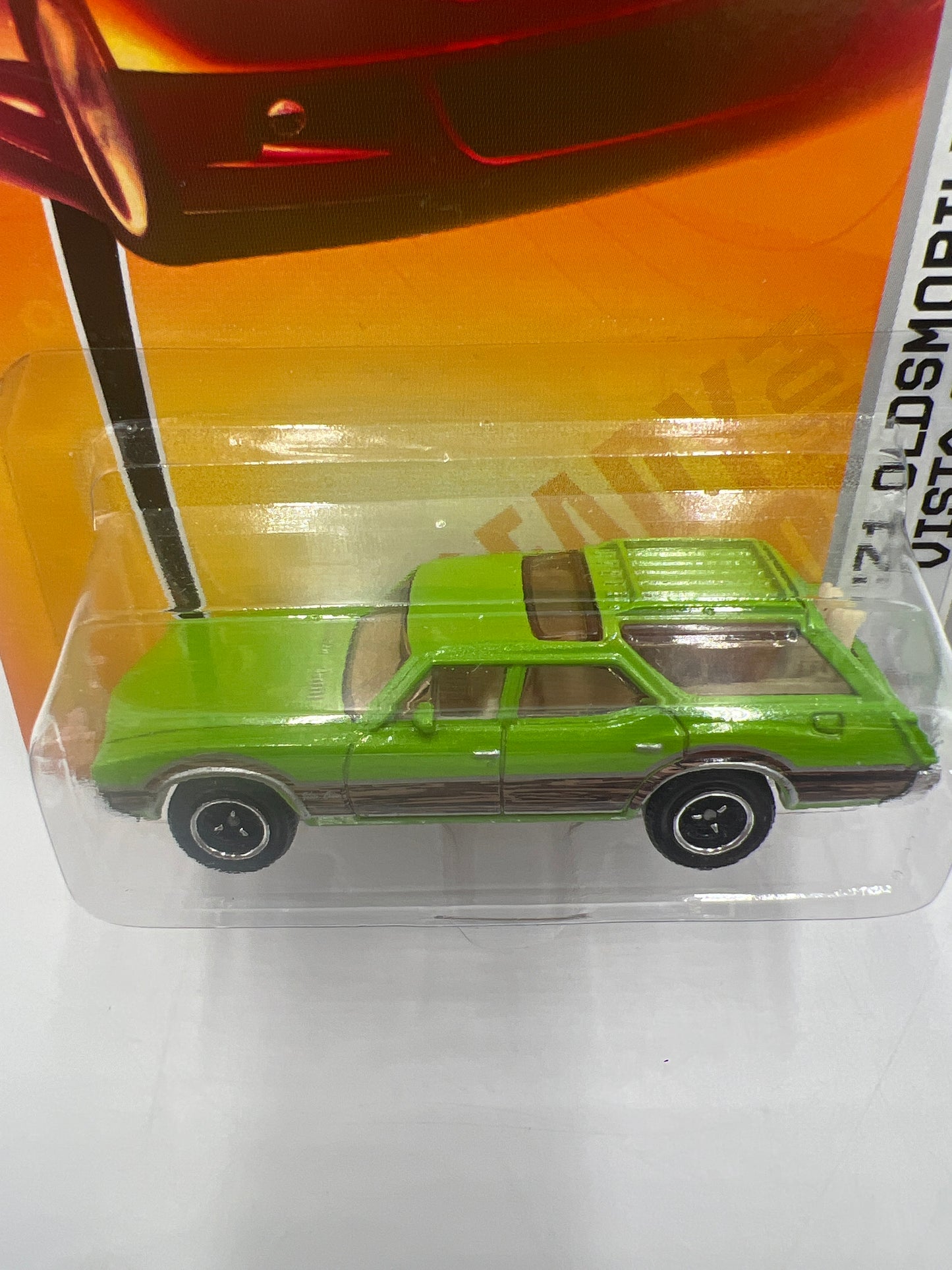 2009 Matchbox #1 Heritage Classics 71 Oldsmobile Vista Cruiser Lime Green #1 (Backwards J Hook) 50i