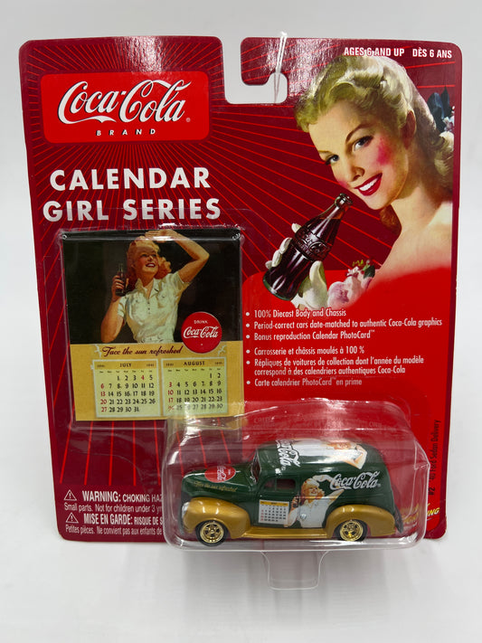 Johnny Lightning Coca Cola Calendar Girl Series #2 40 Ford Sedan Delivery Green/Gold