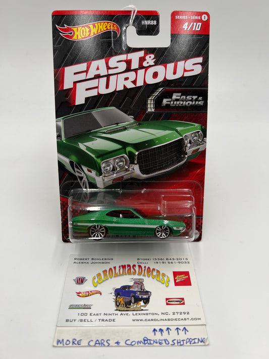 Hot Wheels Fast & Furious Series 1 #4 72 Ford Gran Torino Sport Green 69F