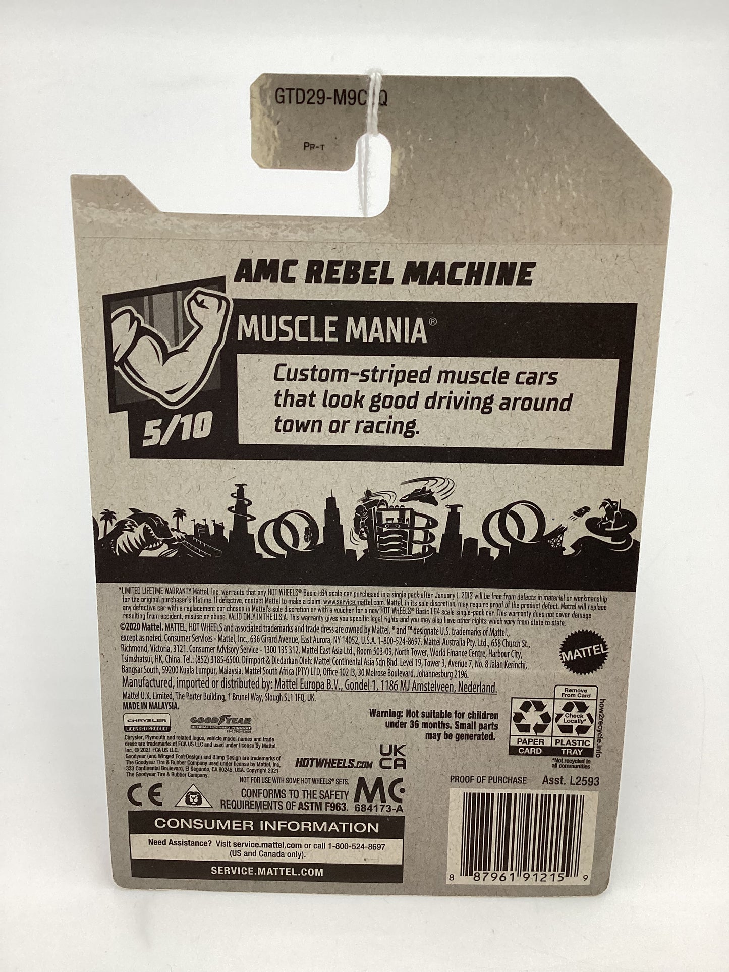 2021 Hot Wheels #219 AMC Rebel Machine Zamac #16 Walmart Exclusive