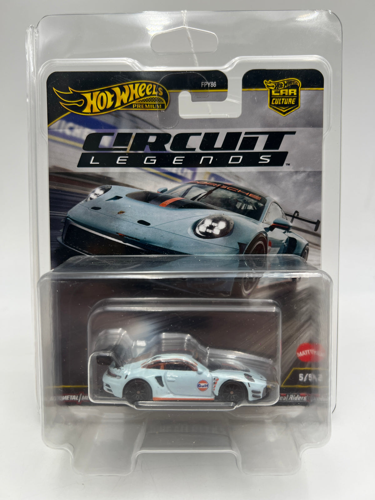 Hot Wheels Premium Circuit Legends #5 Porsche 911 GT3 R 992 Gulf W/Protector