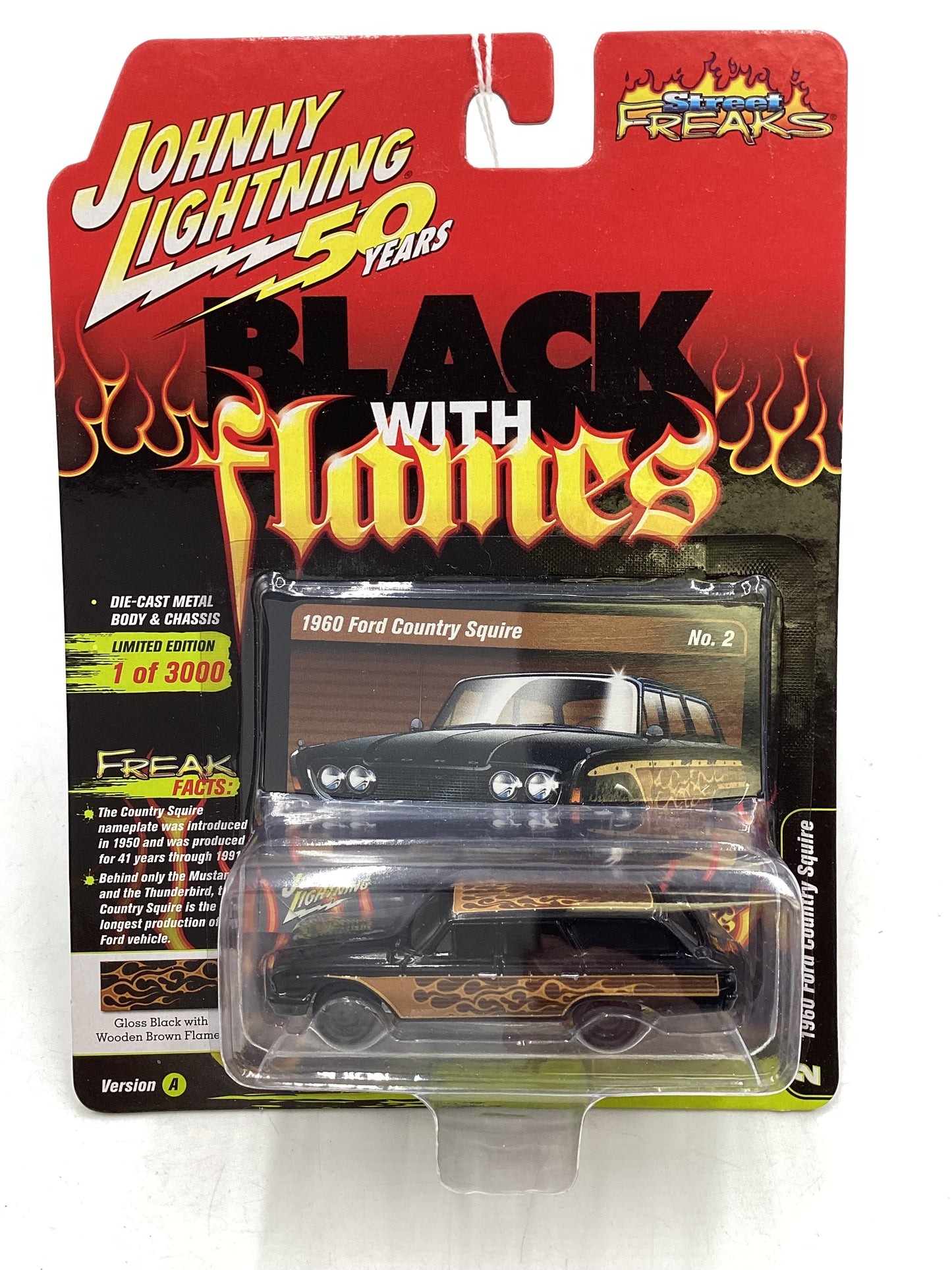 Johnny Lightning 50 Years Street freaks Black with Flames 1960 Ford Country Squire 266H