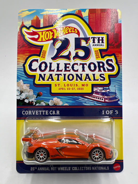 2025 Hot Wheels 25th Annual Collectors Nationals 1262/6200 Corvette C8.R Orange W/Protector