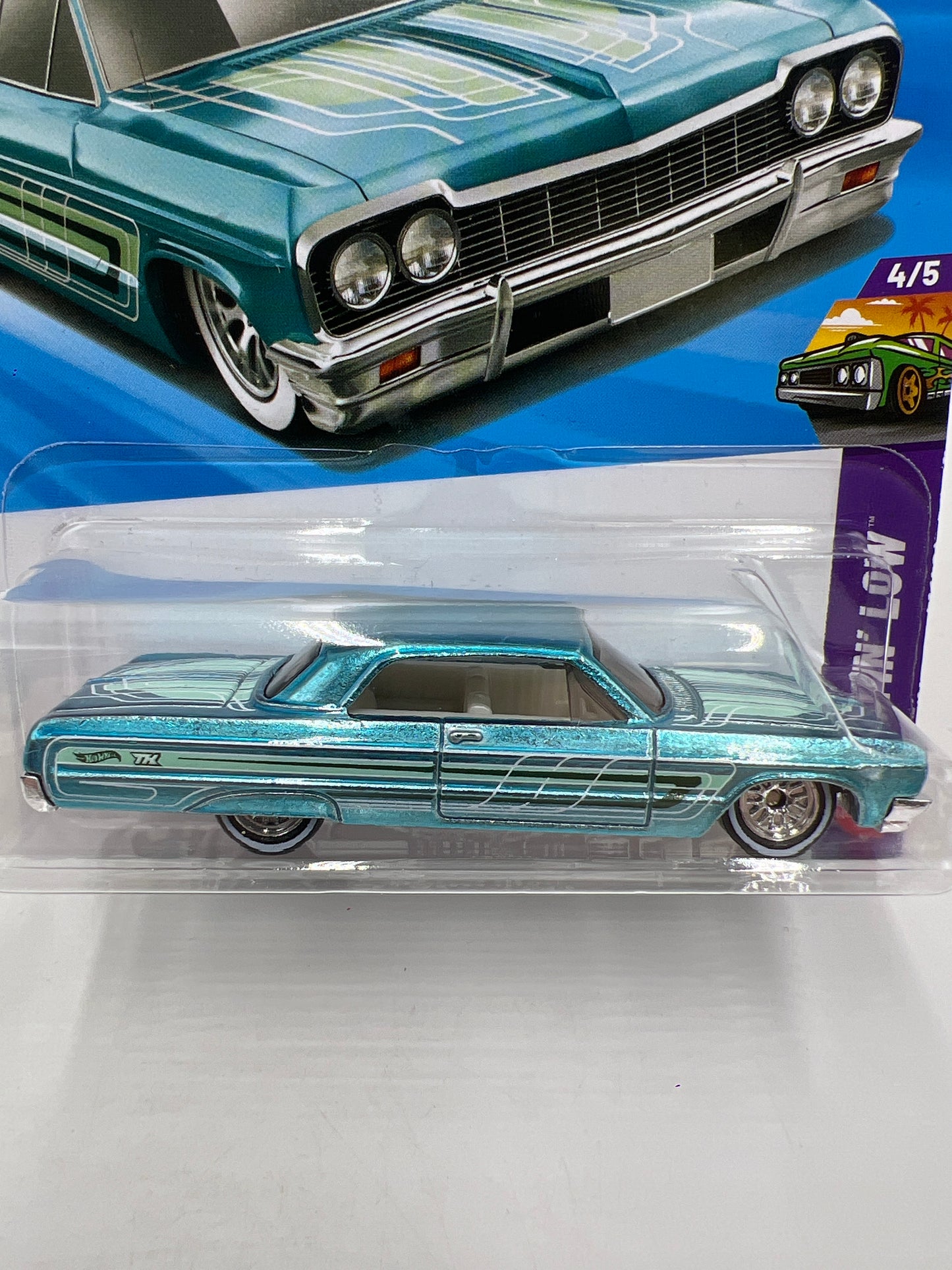 2026 Hot Wheels D Case Super Treasure Hunt #95 64 Impala Light Blue W/Protector