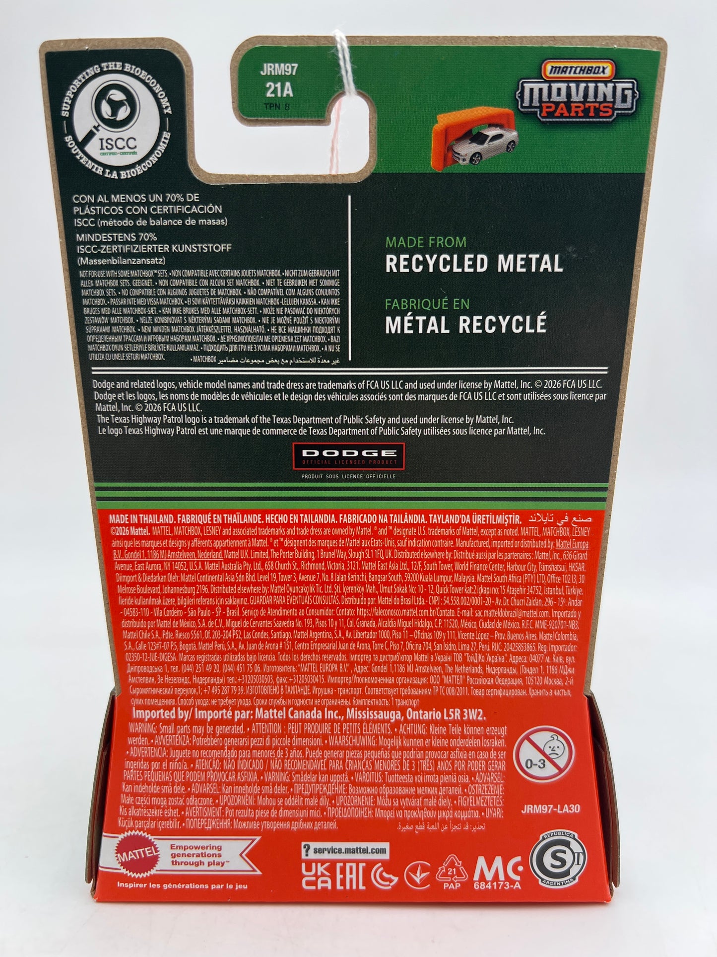 2026 Matchbox Moving Parts #44 2018 Dodge Durango Police 220B