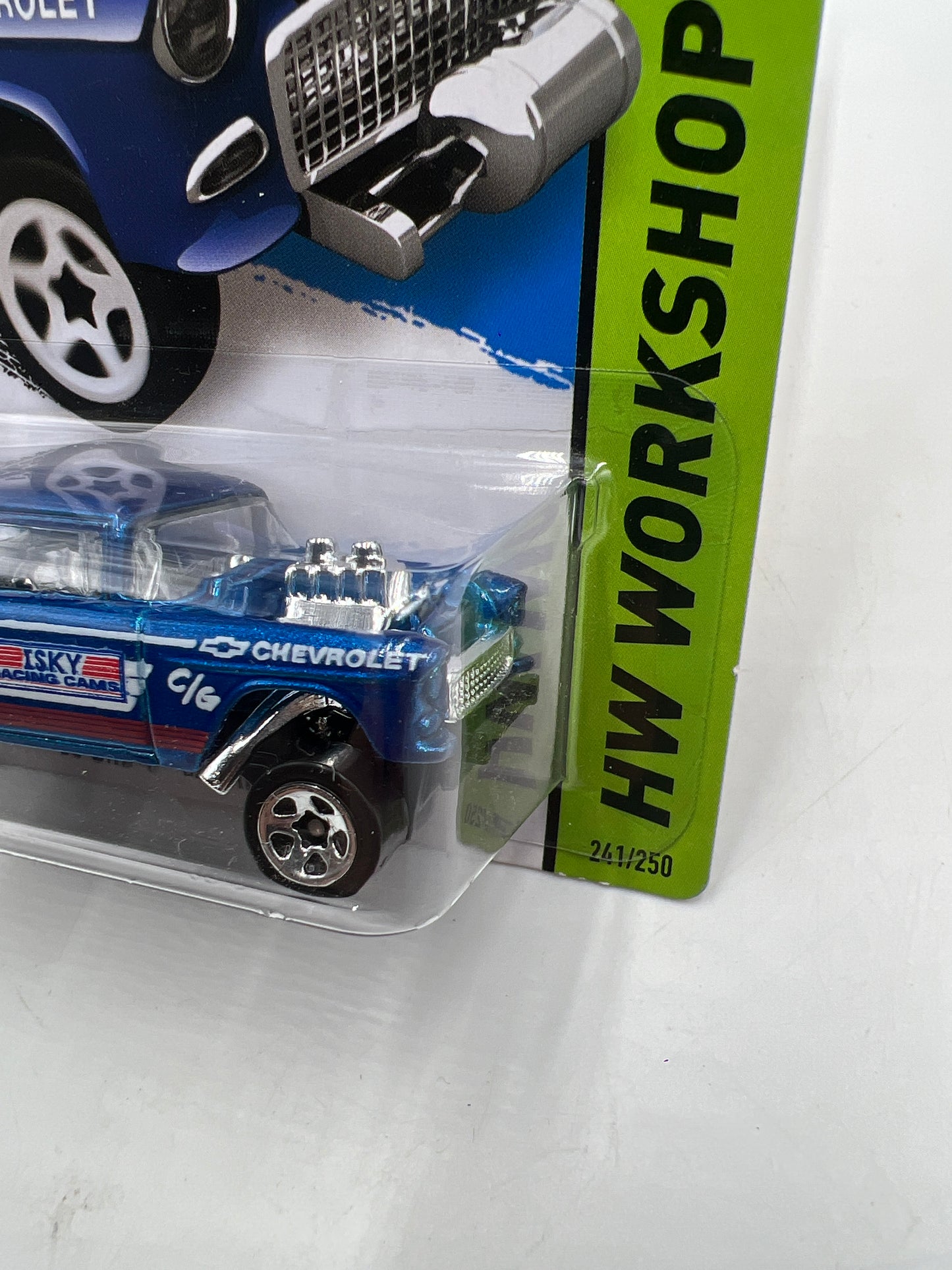 2014 Hot Wheels Workshop #241 55 Chevy Bel Air Gasser Blue 9B