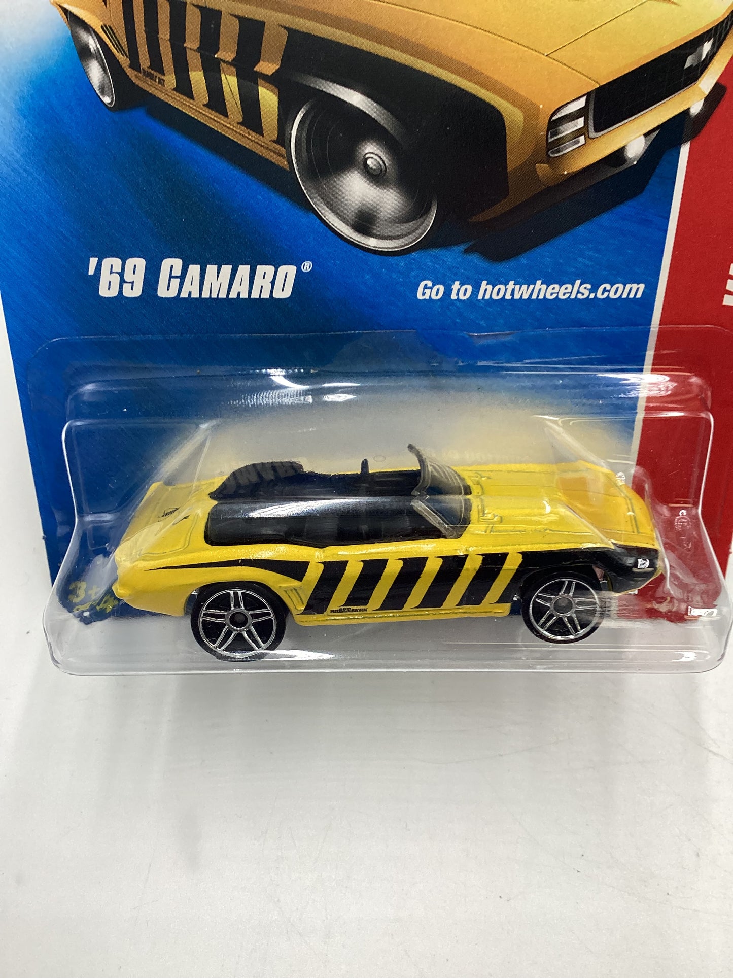 2008 Hot Wheels Web Trading Cars #97 69 Camaro Yellow (Chrome Base) 11D