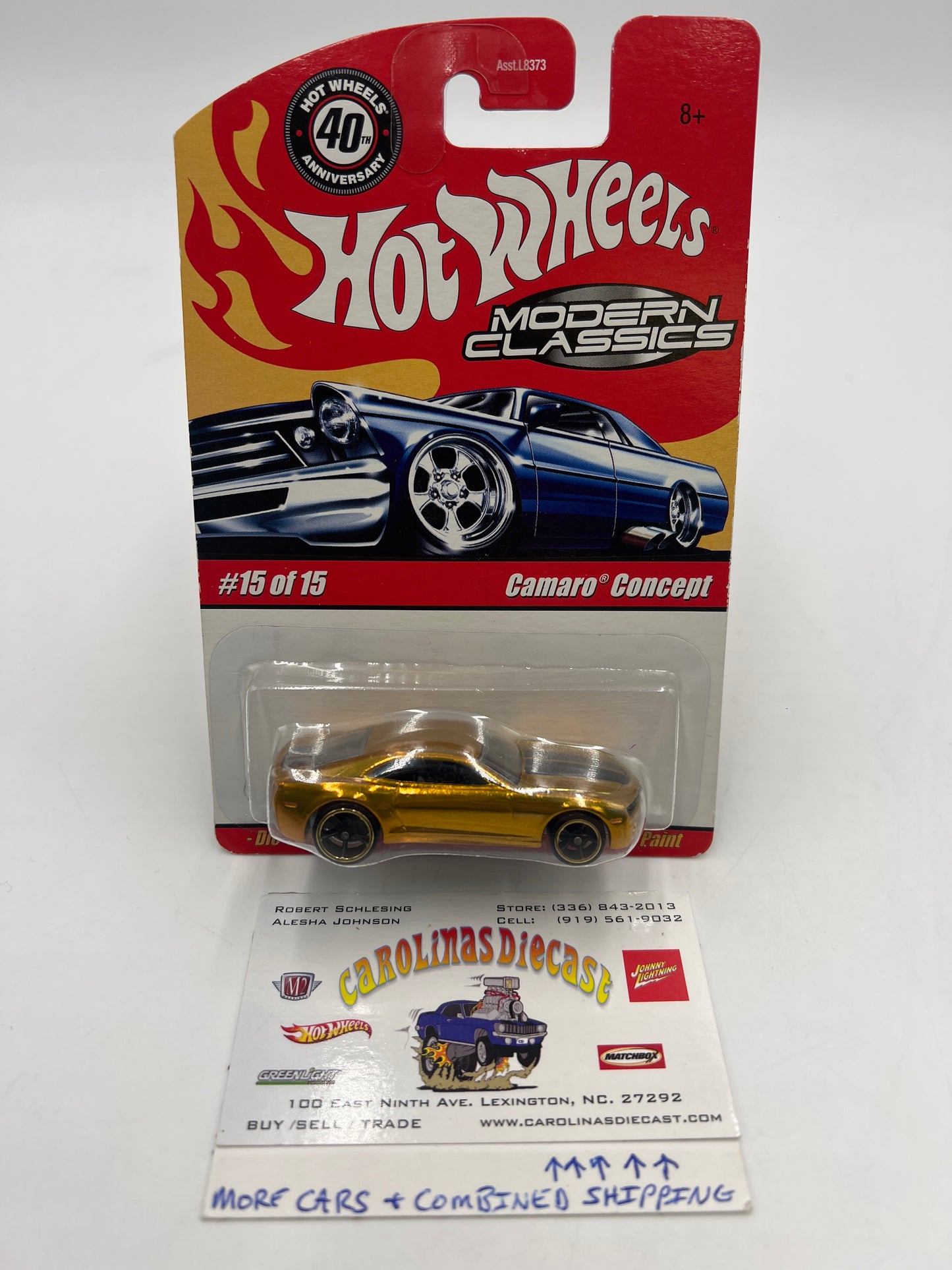 Hot Wheels Modern Classics #15 Camaro Concept Gold W/Protector