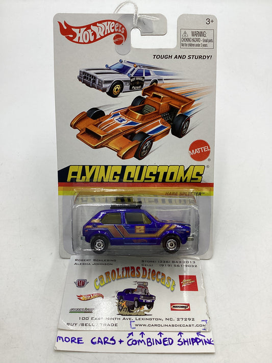 2012 Hot Wheels Flying Customs Hare Splitter Blue Cracked Blister 156A