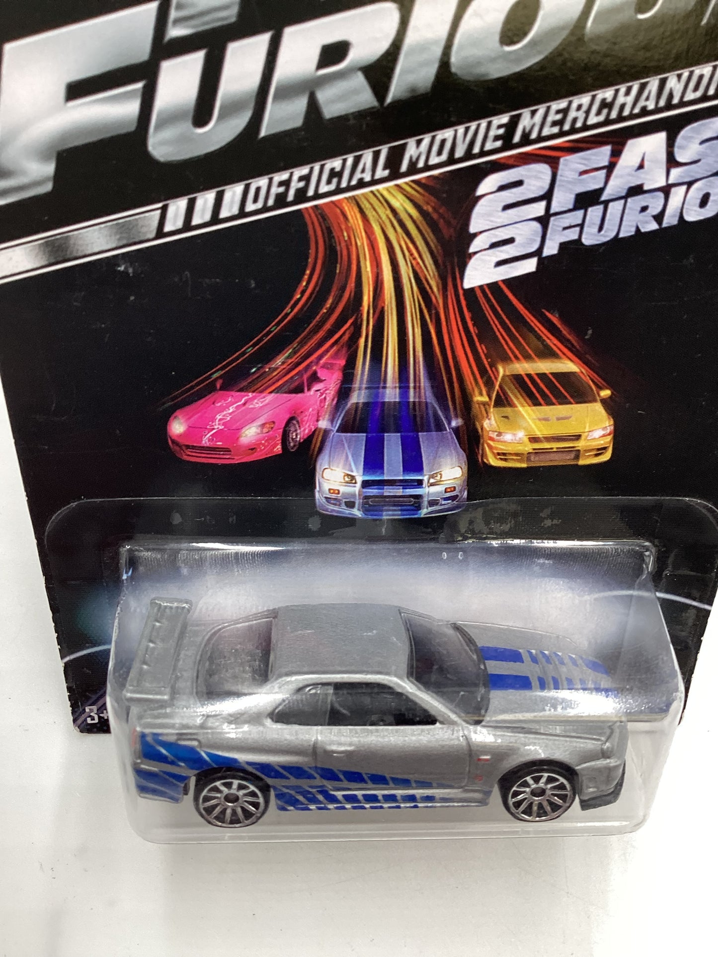 2014 Hot Wheels Fast and Furious #3 Nissan Skyline GT-R (R34) Silver Cracked Blister
