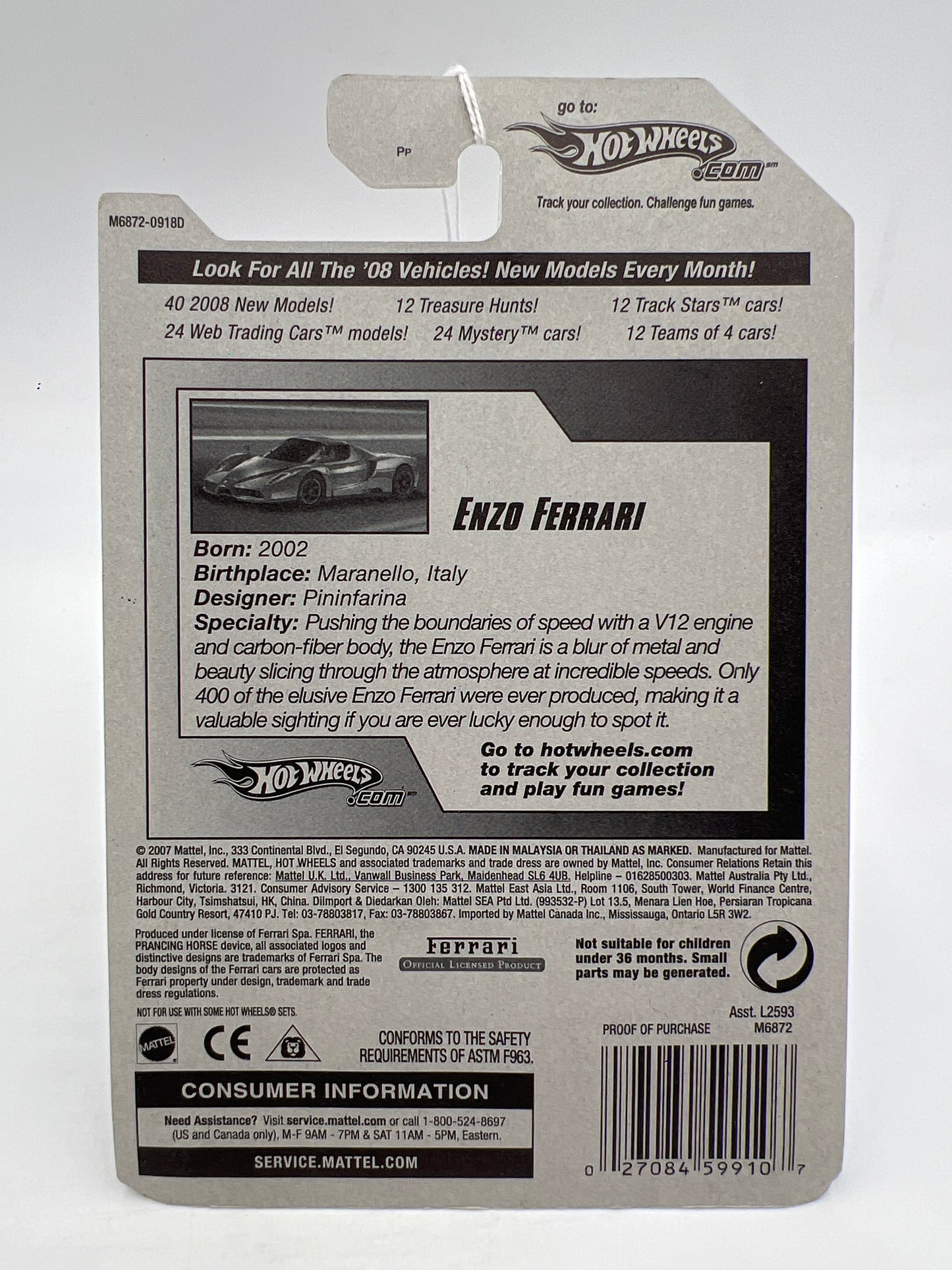 2008 Hot Wheels Team Exotics #114 Enzo Ferrari Blue SR