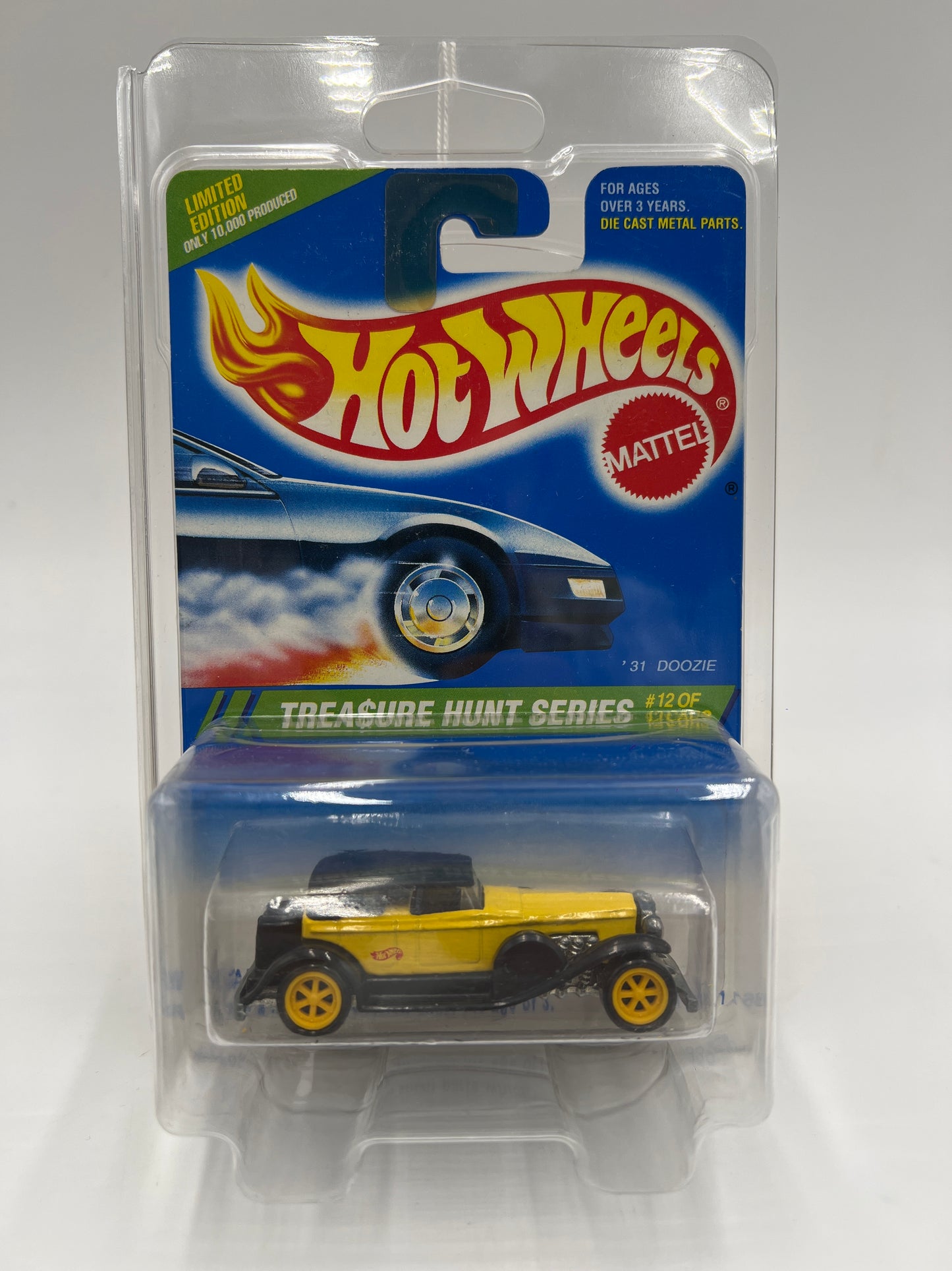 1995 Hot Wheels Treasure Hunt Series #12 31 Doozie Yellow W/Protector