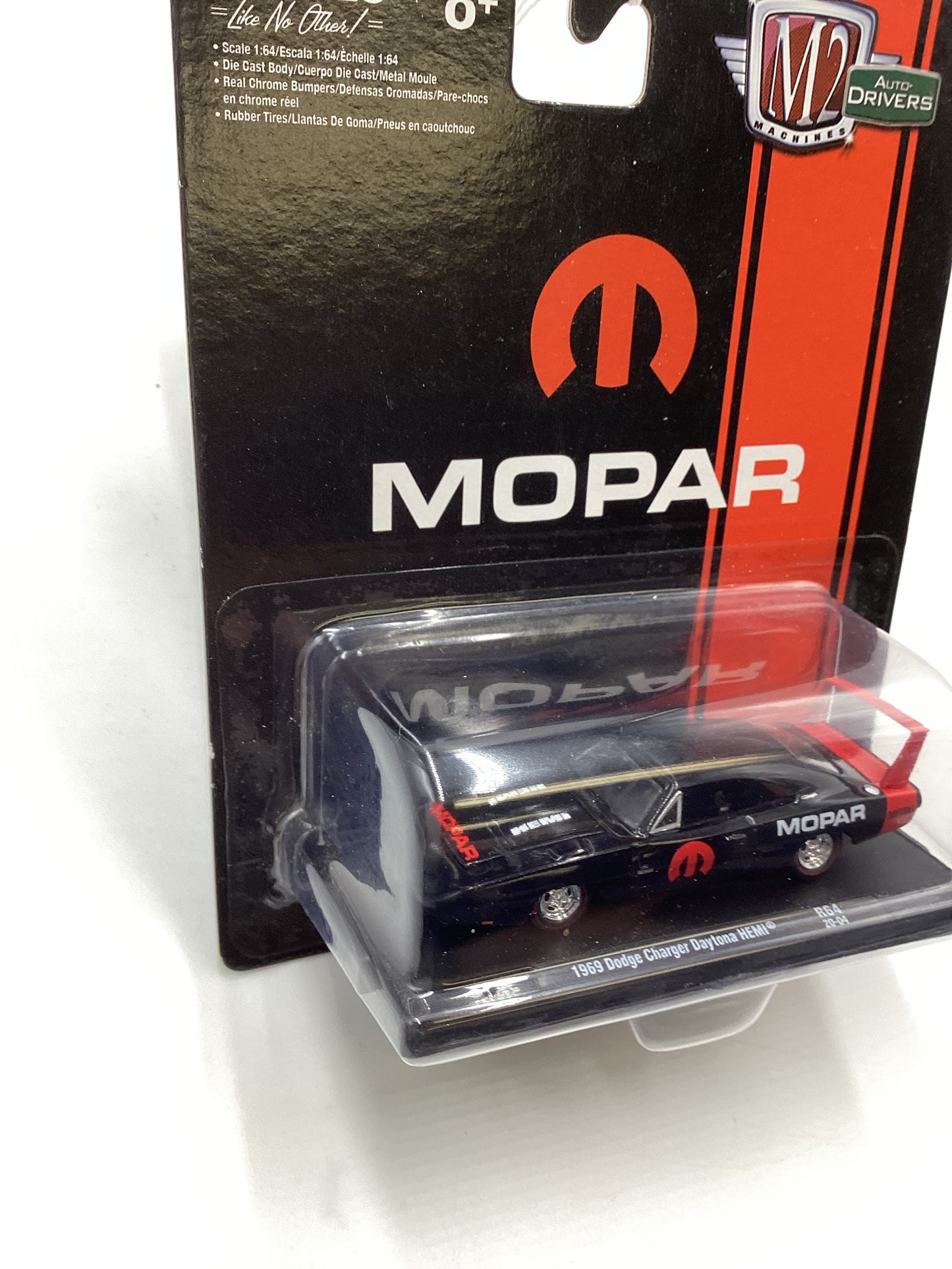 M2 Machines Auto Driver Mopar 1969 Dodge Charger Daytona Hemi R64 Black 192E