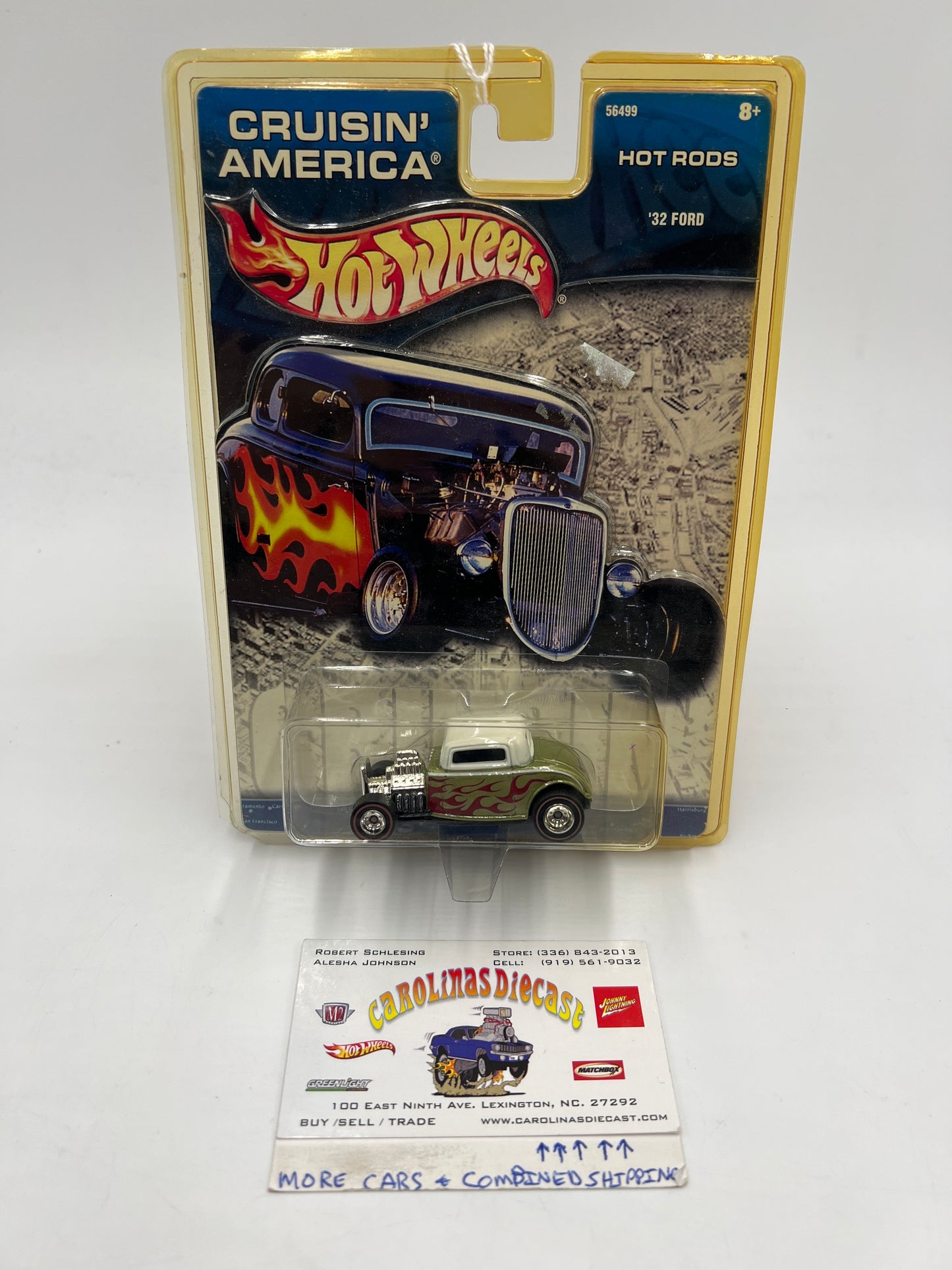 Hot Wheels Cruisin America Hot Rods 32 Ford Green/White Package Yellowed SR