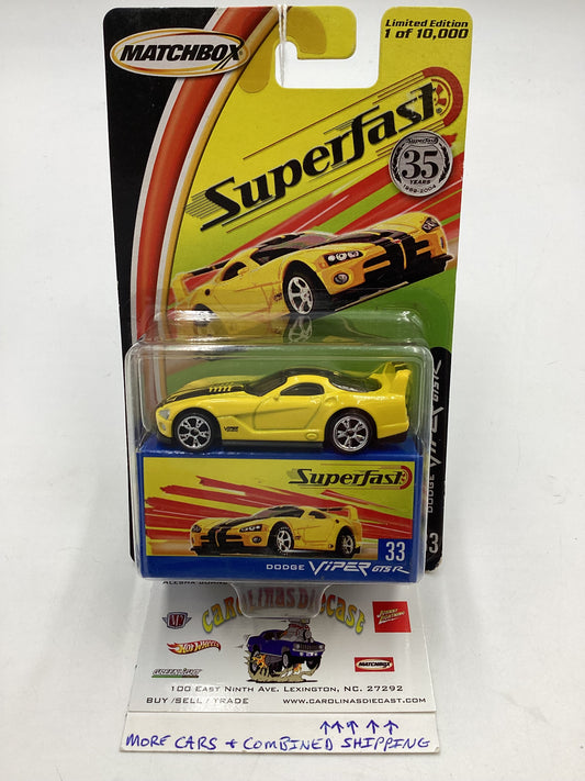 Matchbox Superfast #33 Dodge Viper GTSR Yellow 170G