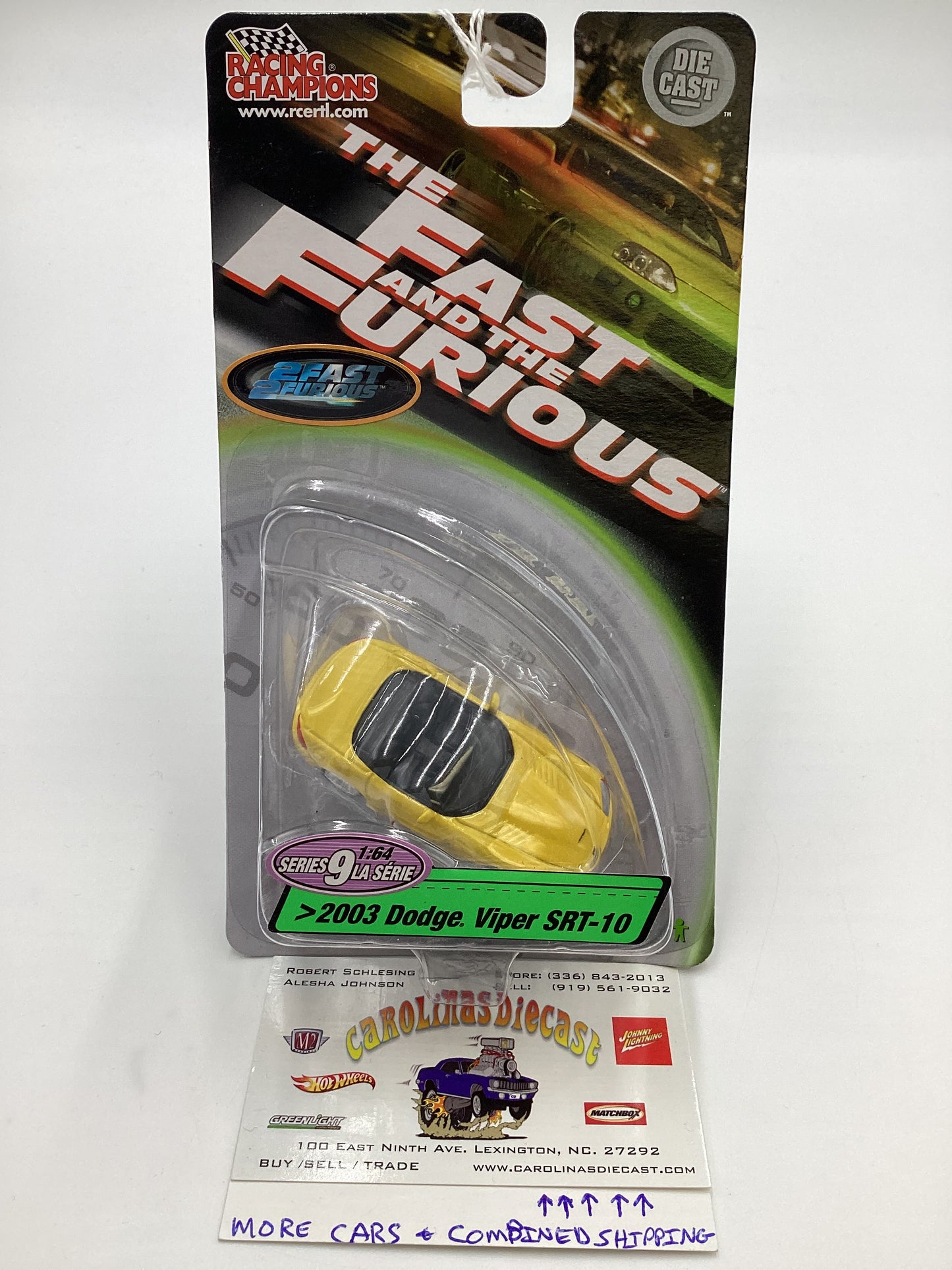 Racing Champions The Fast and Furious Series 9 2003 Dodge Viper SRT-10 Yellow