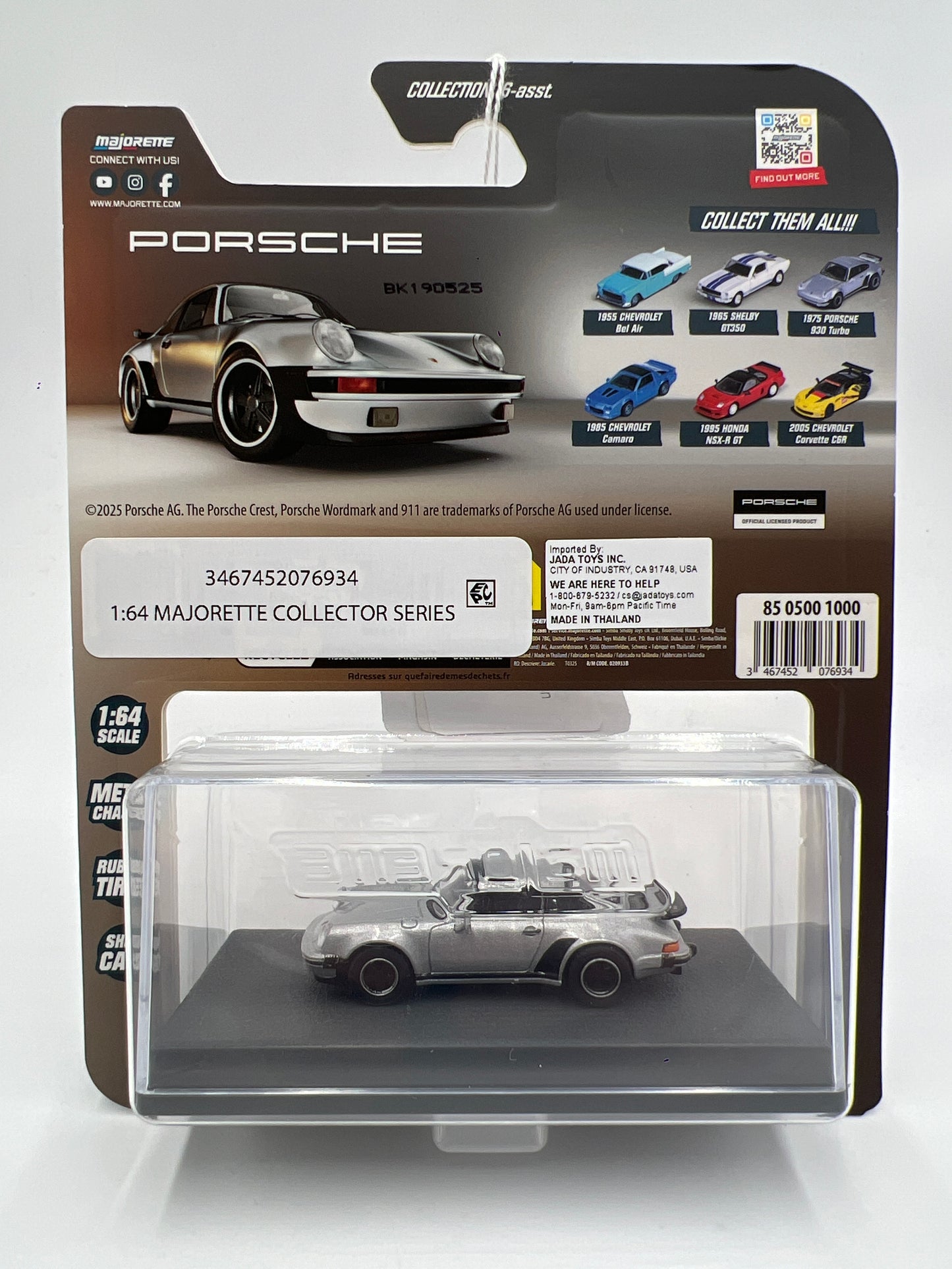 2025 Majorette Metal Collection Series 1975 Porsche 930 Turbo Silver SR