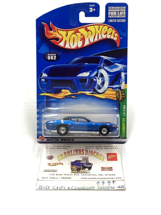 2002 Hot Wheels Treasure Hunt  #2 71 Plymouth GTX rubber tires with protector
